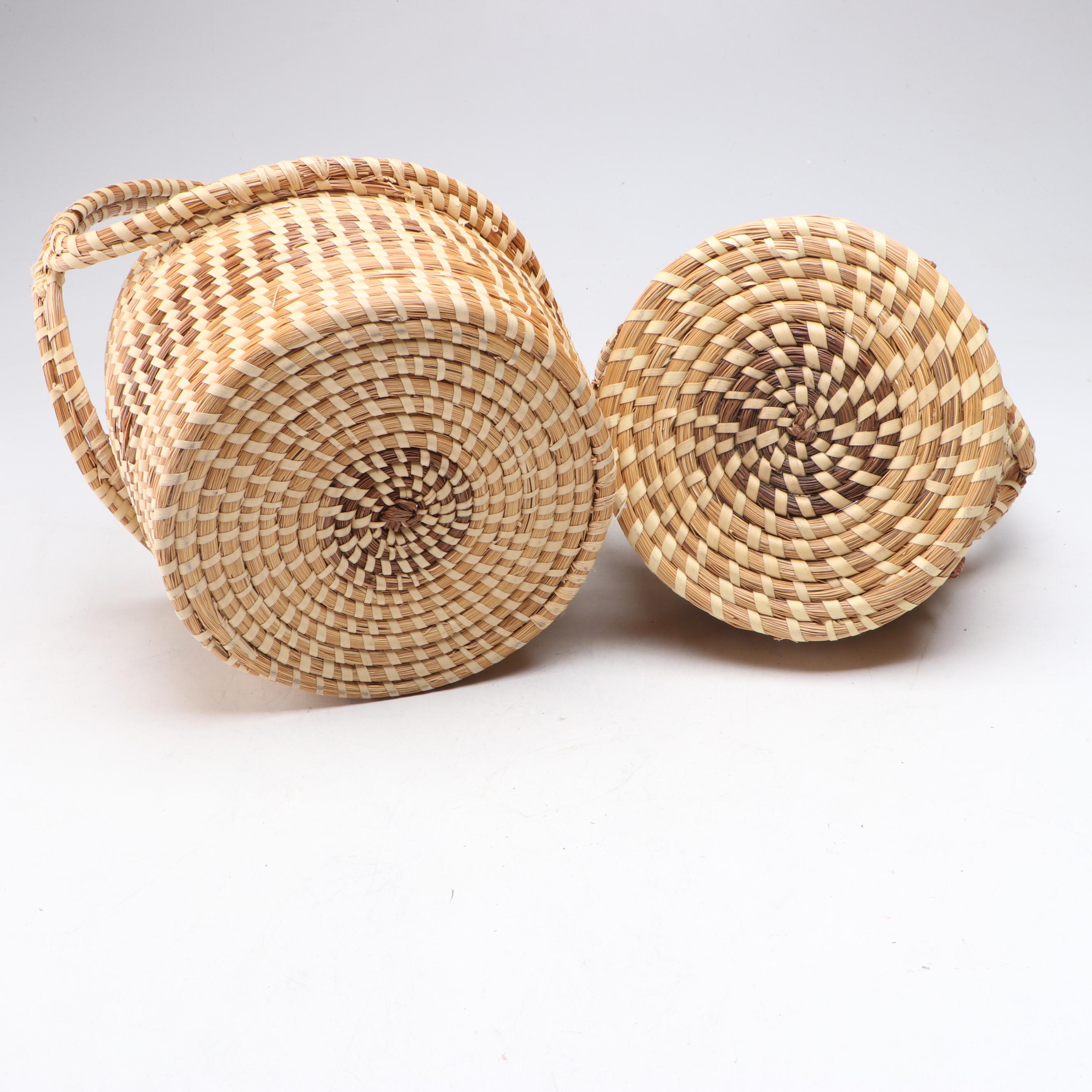 Gullah Folk Art Hand-Woven Sweetgrass Baskets