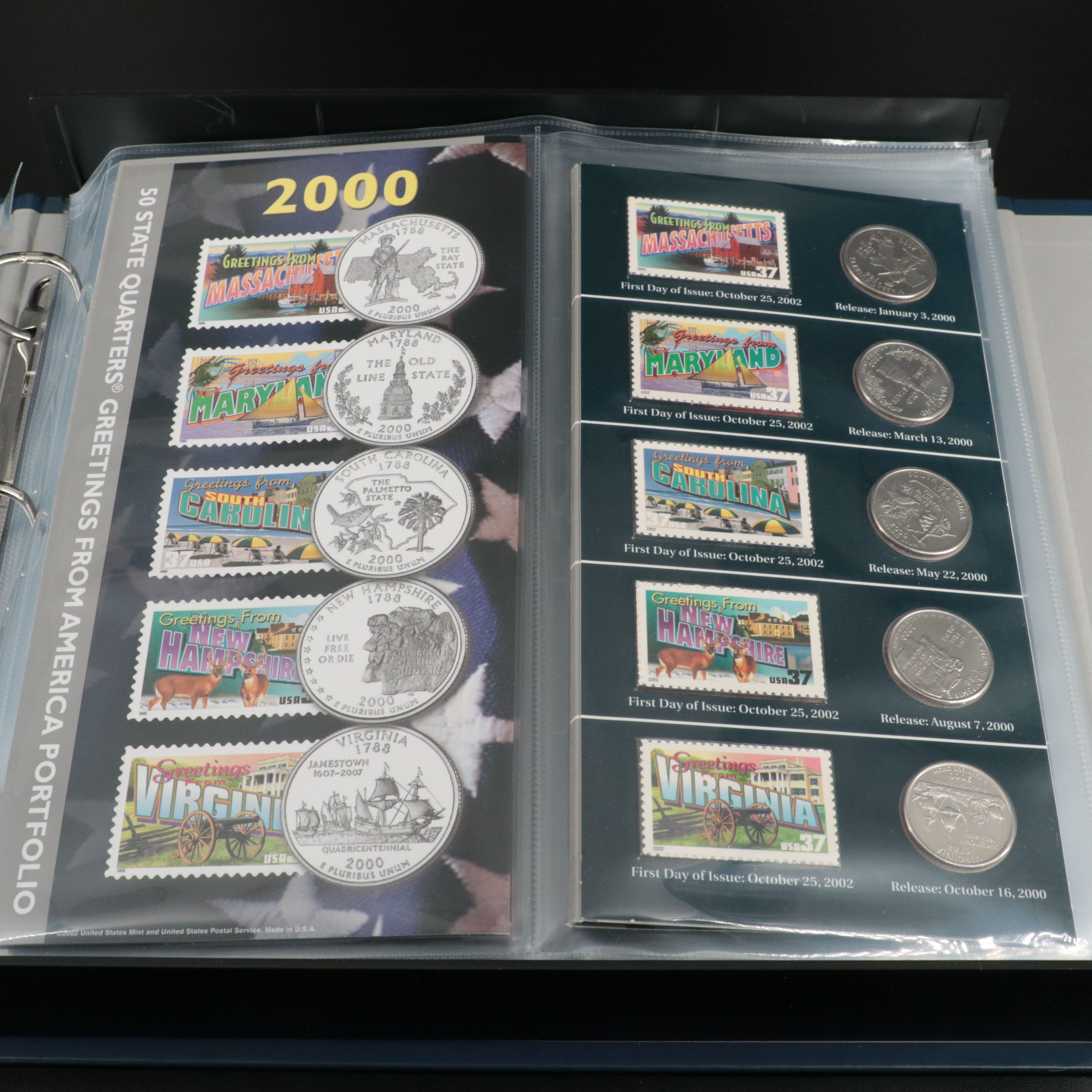 "50 State Quarters Greetings from America Portfolio Album" Coin and Stamp Set