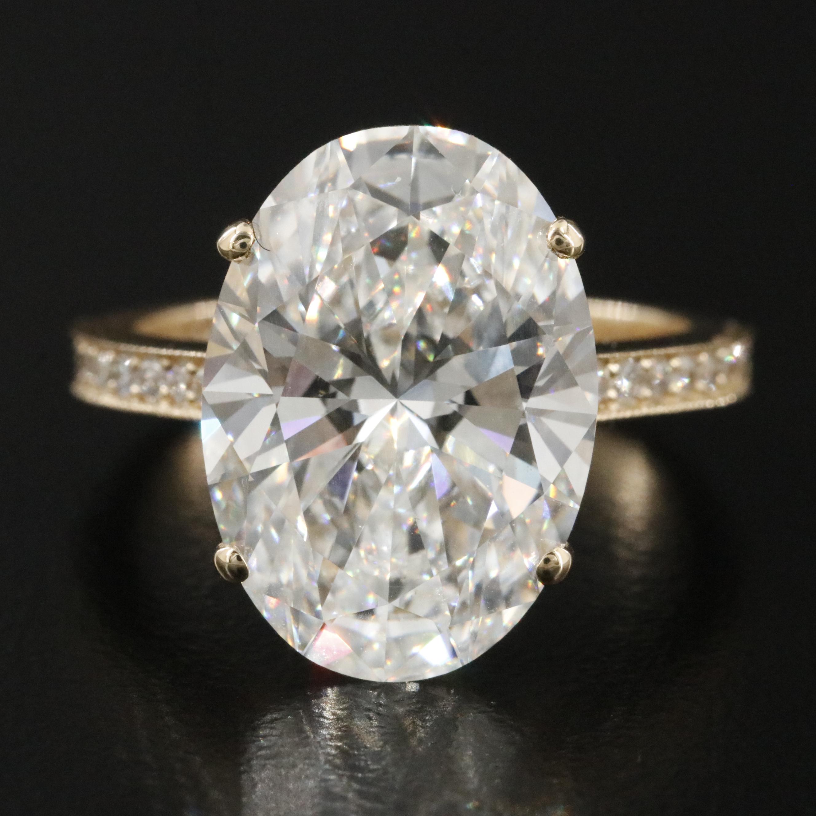 14K 8.04 CTW Lab Grown Diamond Ring with IGI Report