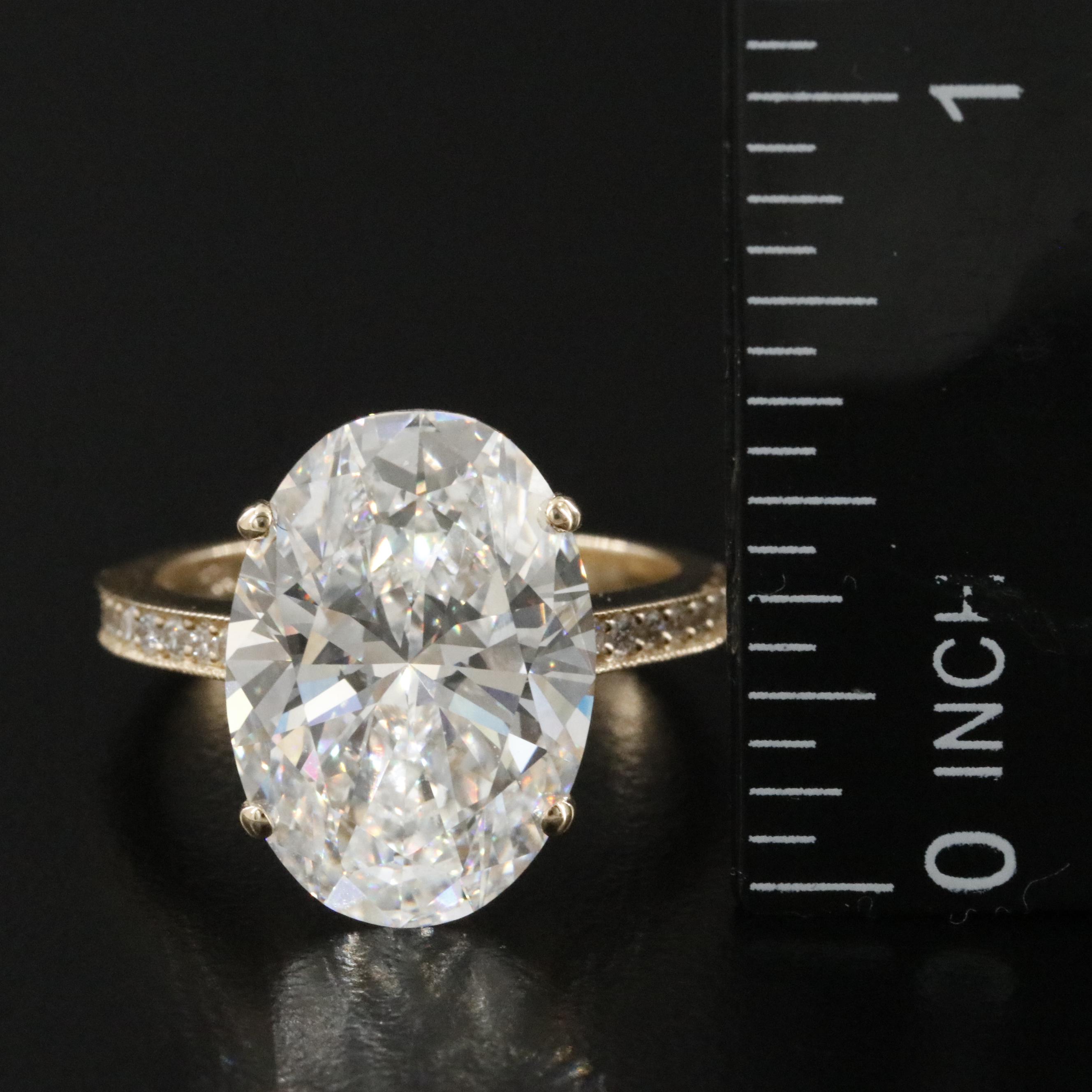 14K 8.04 CTW Lab Grown Diamond Ring with IGI Report