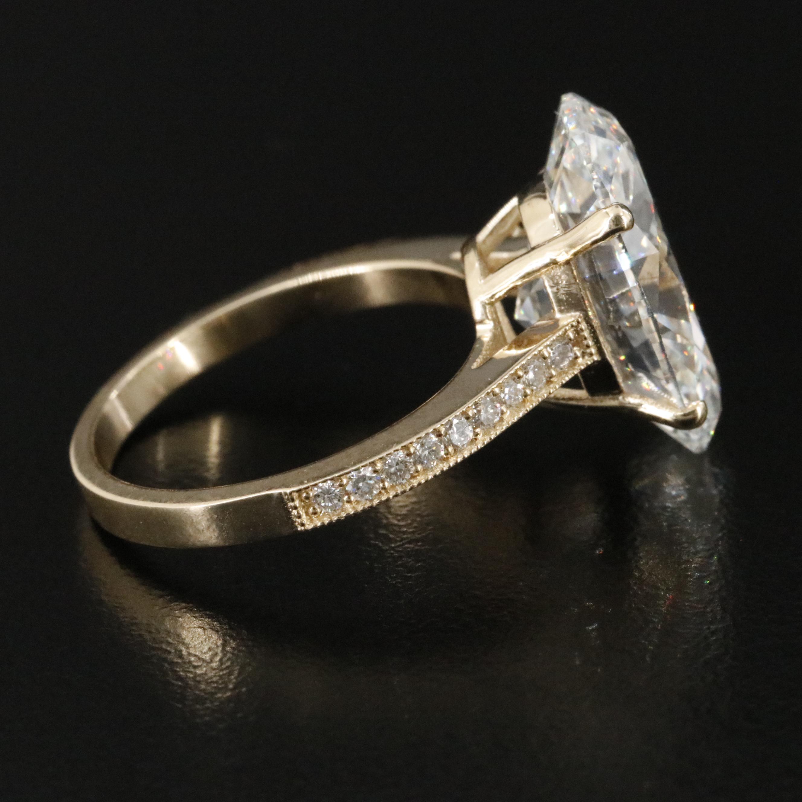 14K 8.04 CTW Lab Grown Diamond Ring with IGI Report