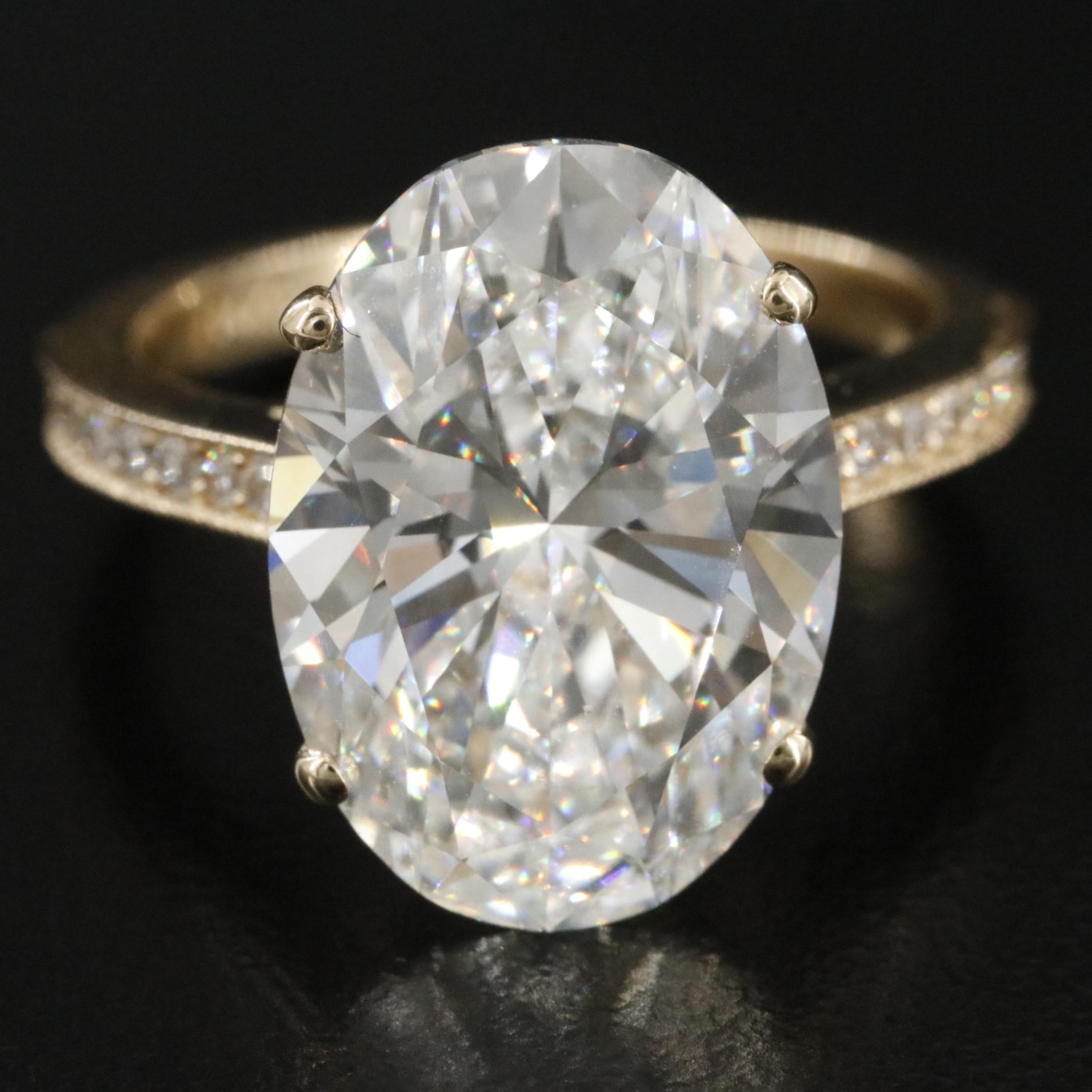 14K 8.04 CTW Lab Grown Diamond Ring with IGI Report