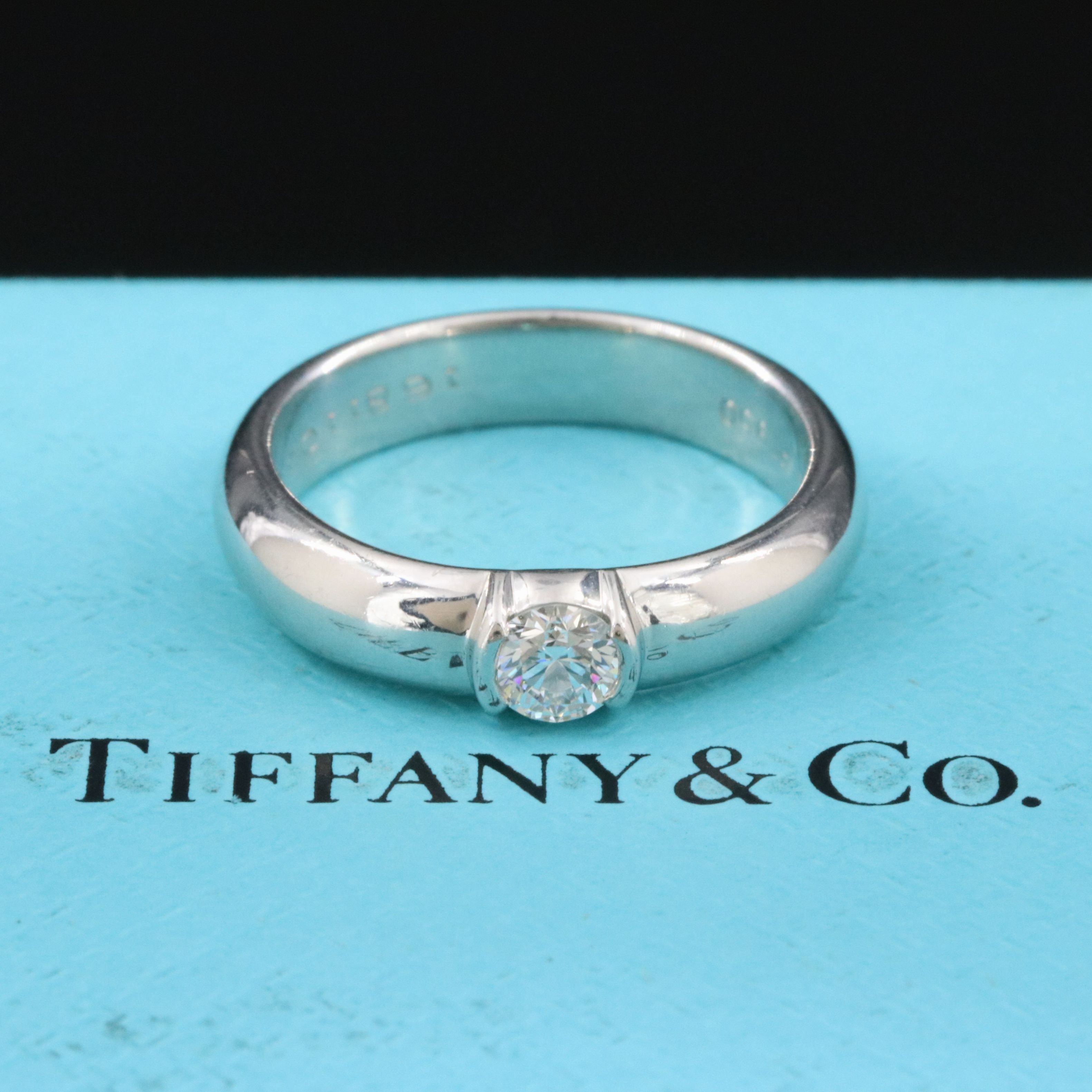 Tiffany & Co. Etoile Platinum 0.21 CT Diamond Solitaire Ring