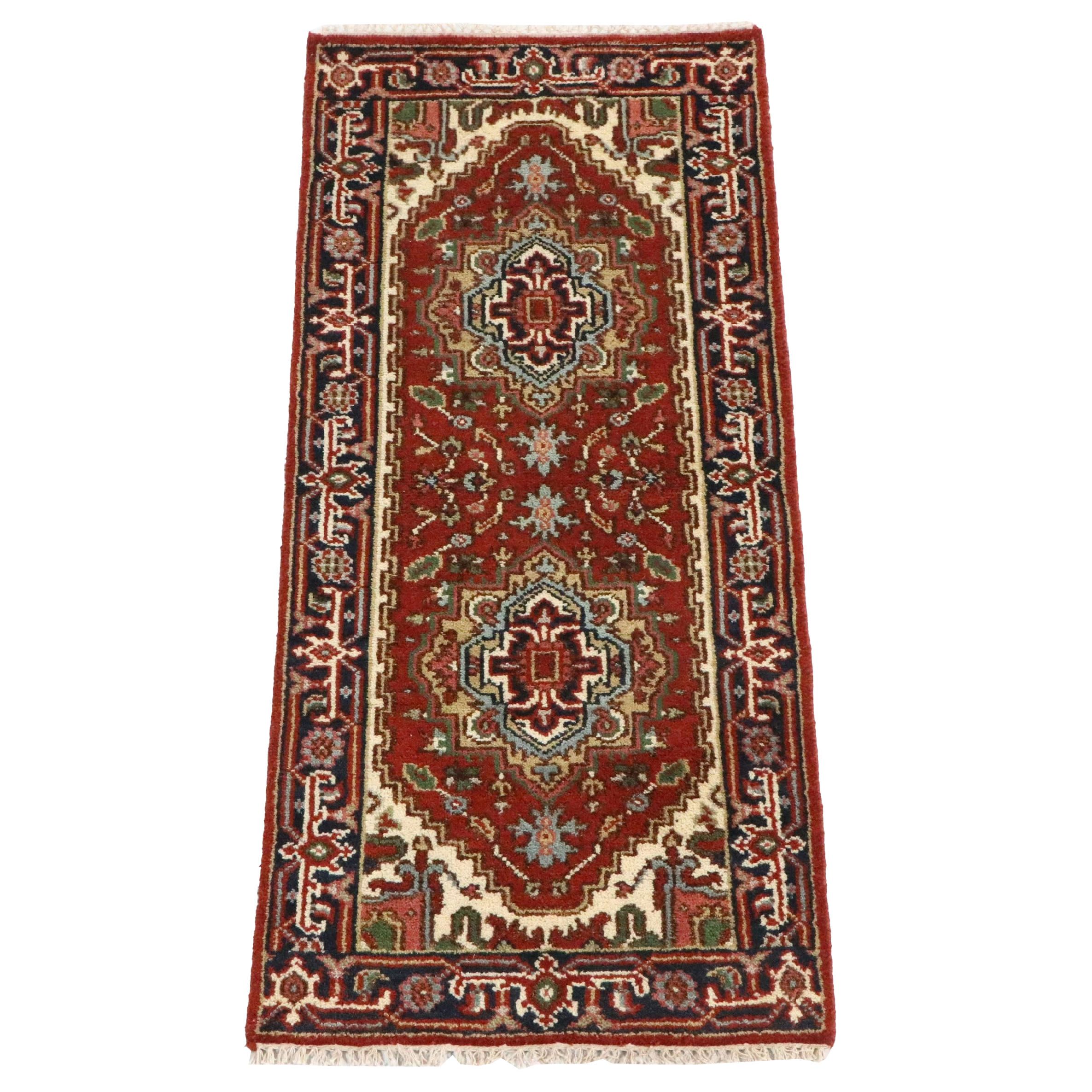 2'5 x 5'11 Hand-Knotted Indo-Persian Heriz Carpet Runner