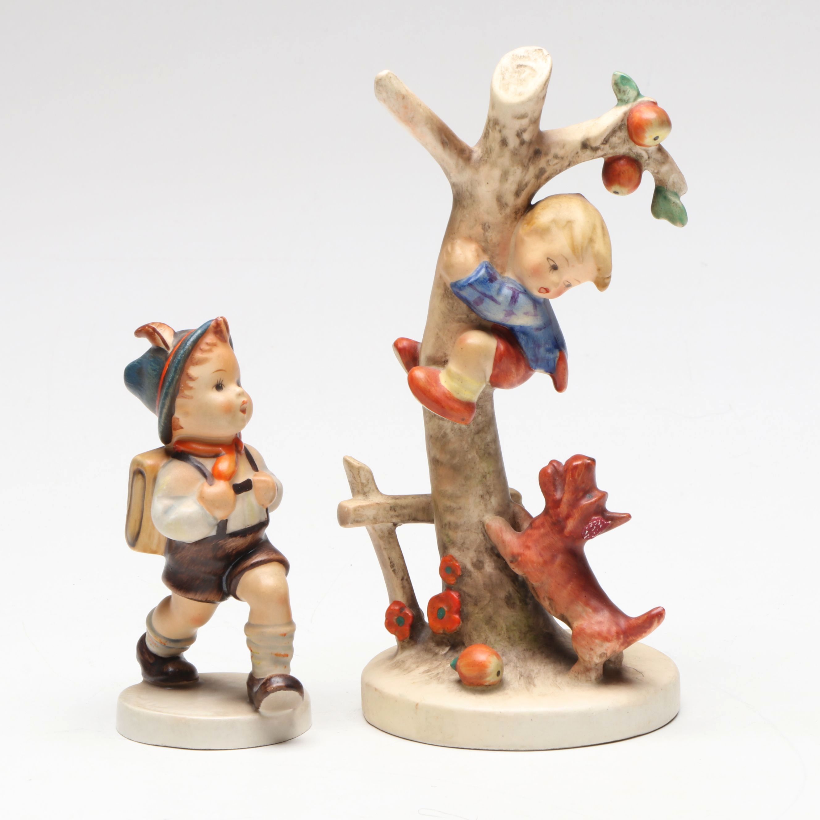 Goebel "Little Scholar" and "The Culprit" Porcelain Hummel Figurines