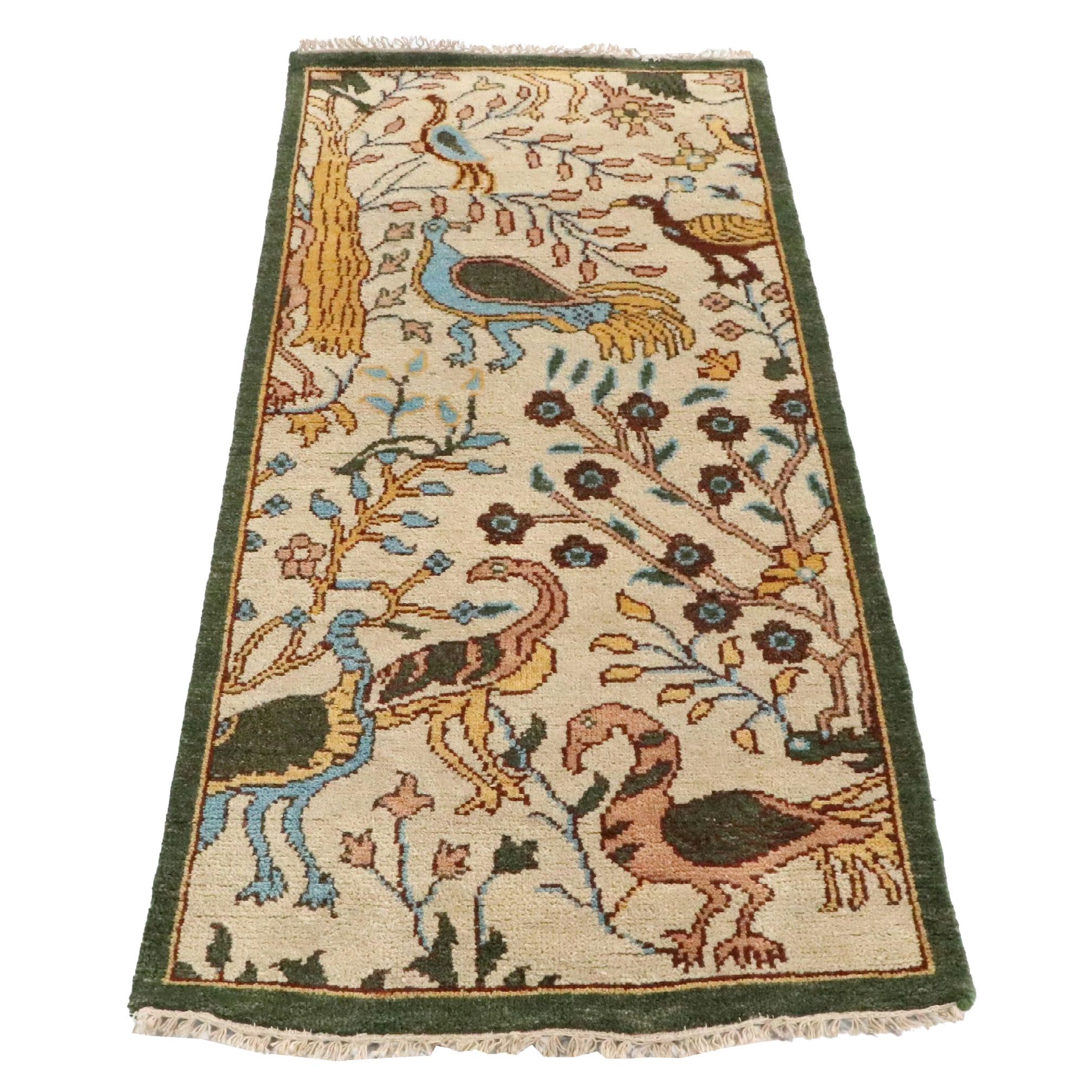 2'8 x 6' Hand-Knotted Indo-Persian Ziegler Pictorial Carpet Runner