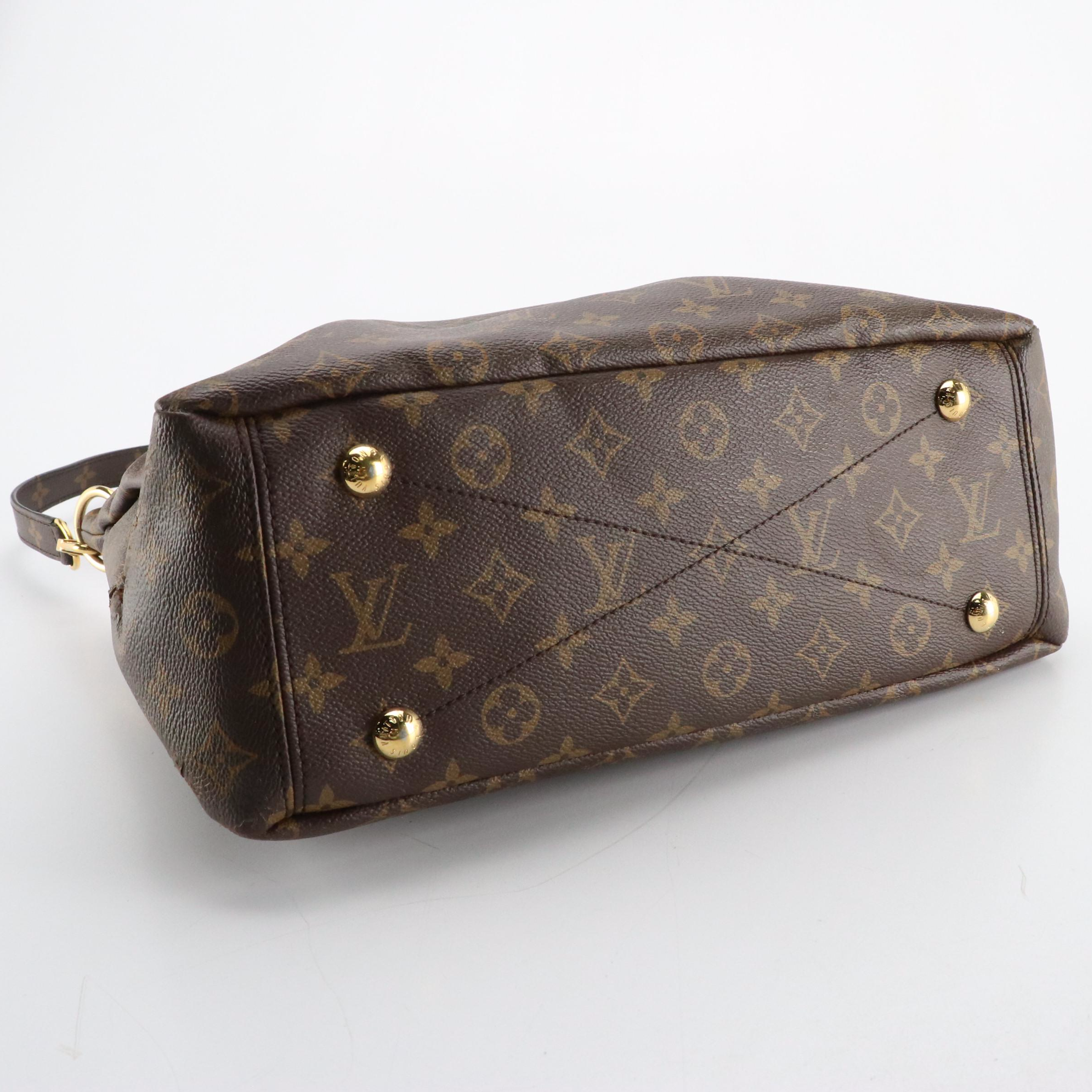 Louis Vuitton Pallas MM Two-Way Bag in Monogram Canvas and Red Leather Accents