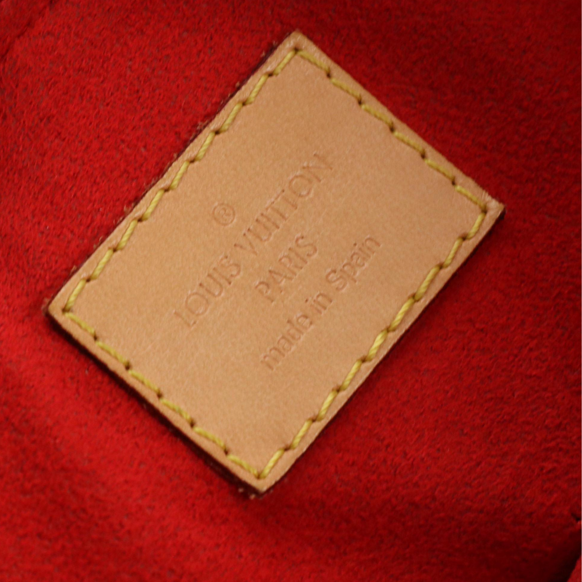 Louis Vuitton Pallas MM Two-Way Bag in Monogram Canvas and Red Leather Accents