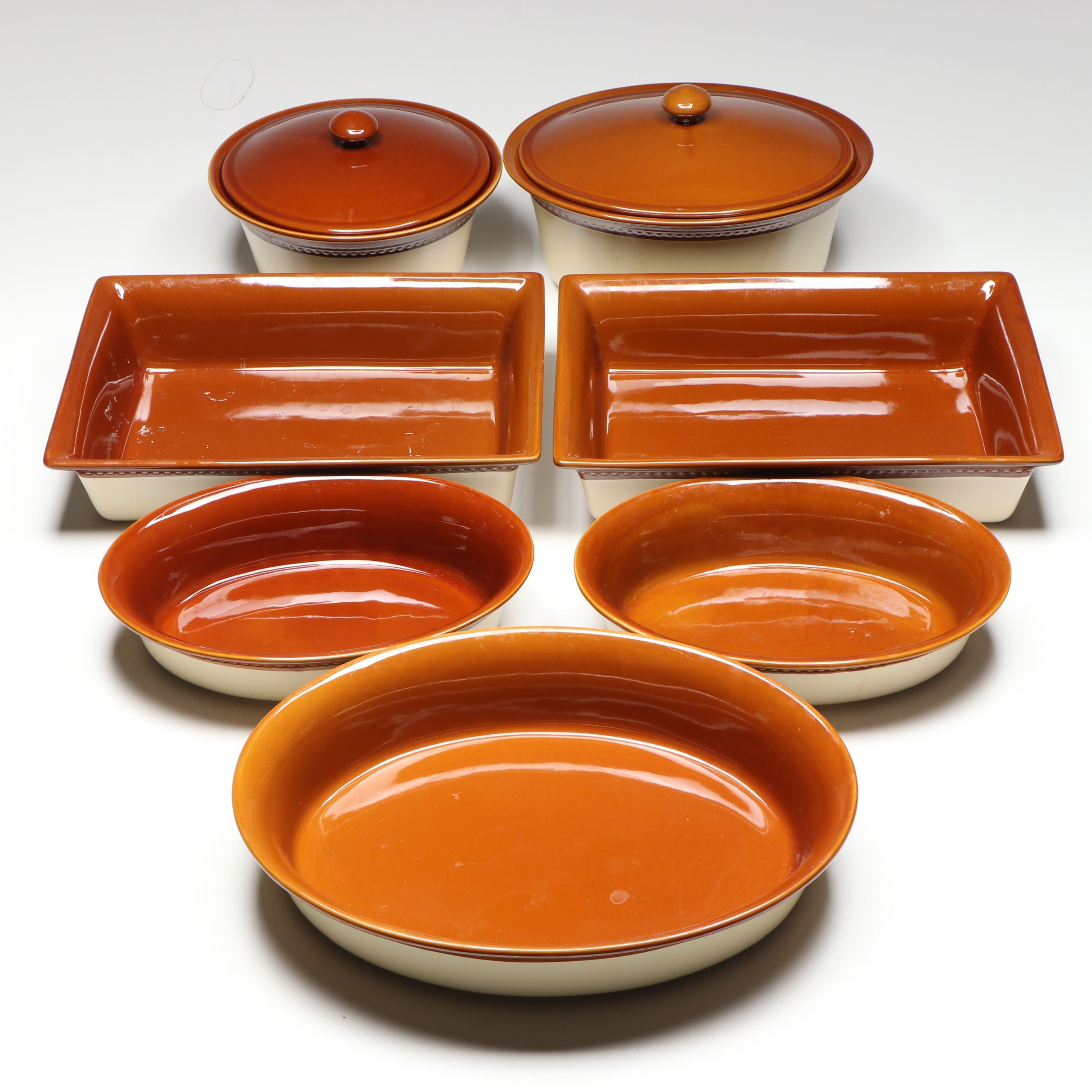 Paula Deen "Southern Gathering" Brown Stoneware Casserole Dishes