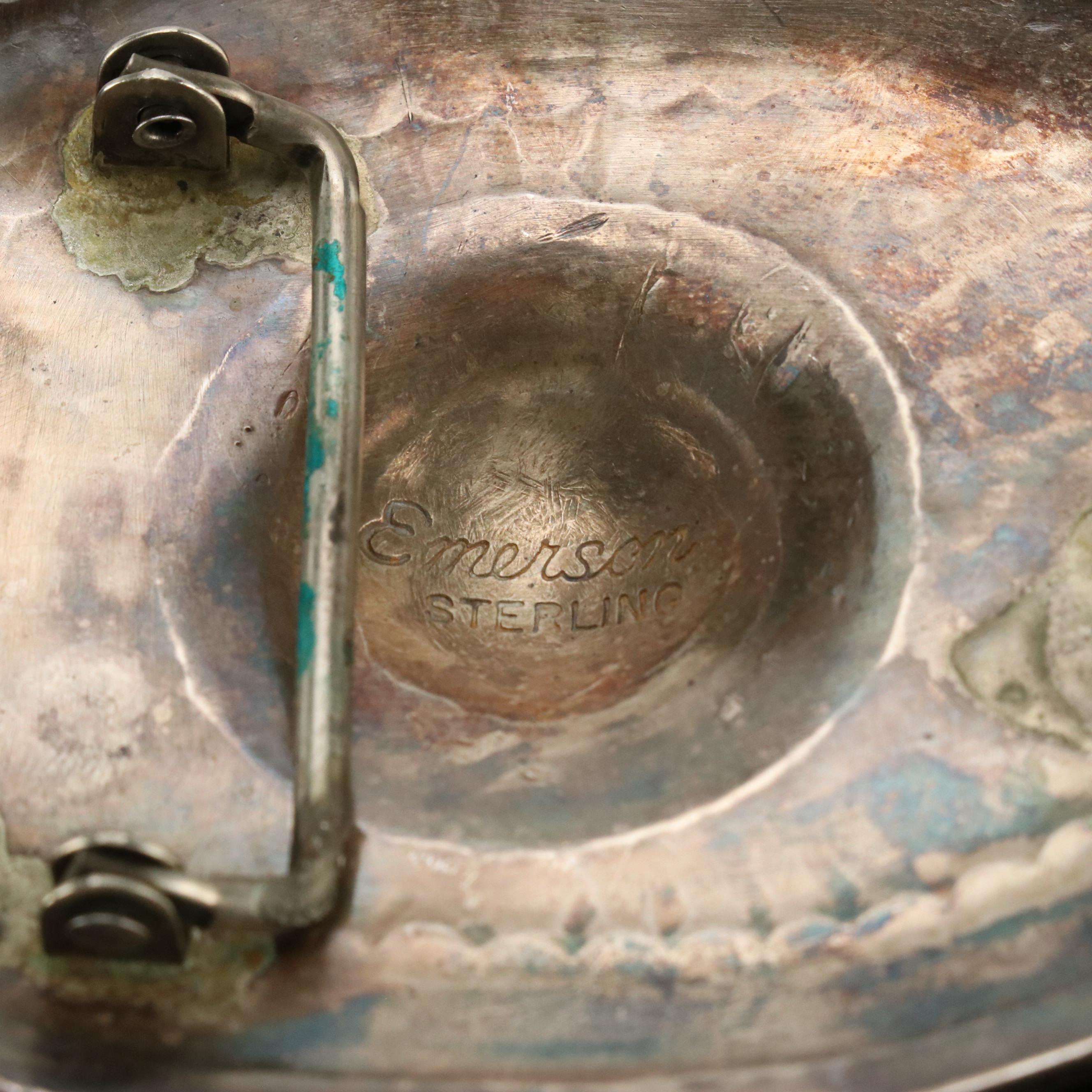 Emerson Bill Navajo Diné Sterling Silver Overlay Belt Buckle