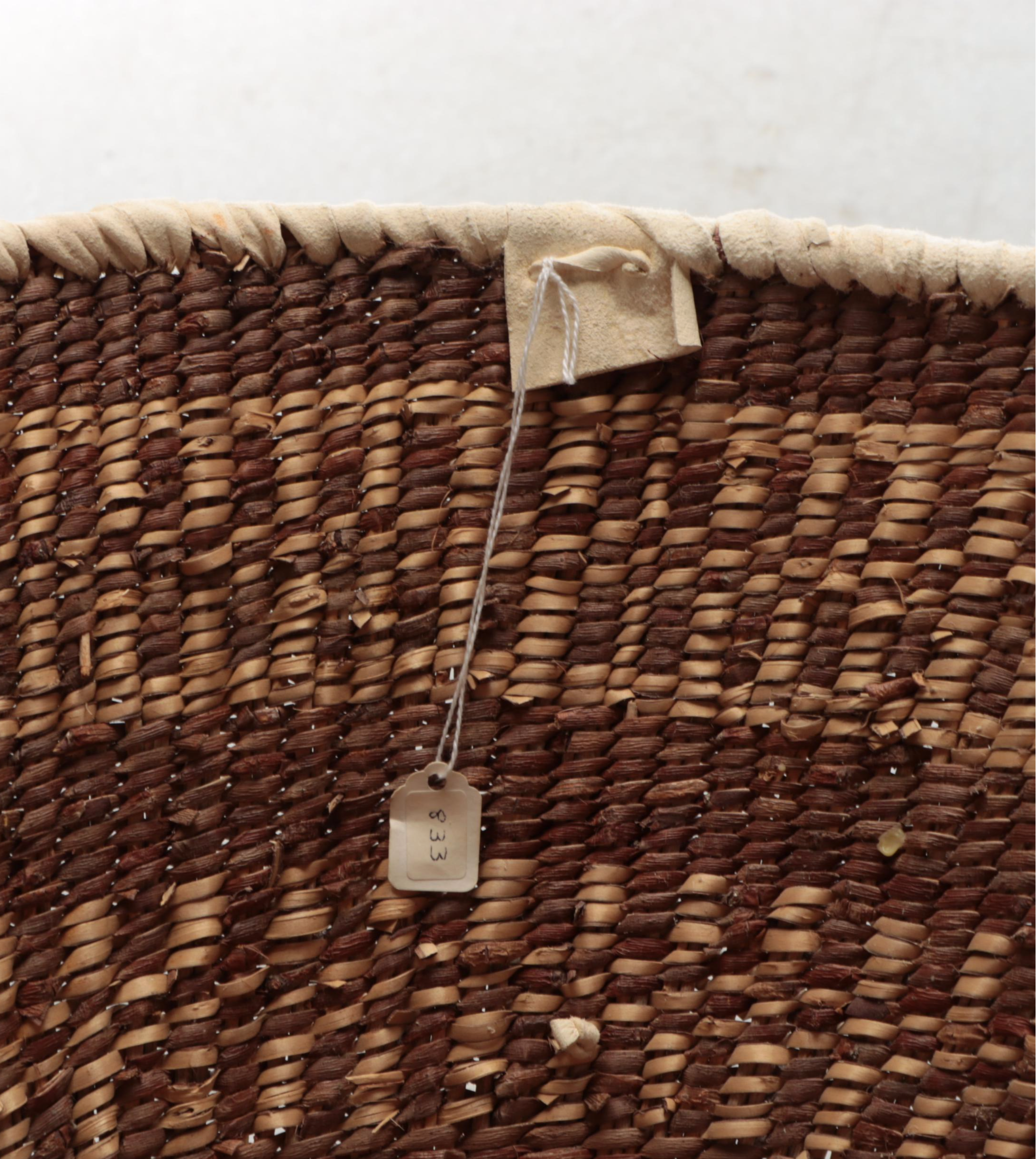 Carla Kinnen Indé (Apache) Cottonwood and Willow Burden Basket with Jingles