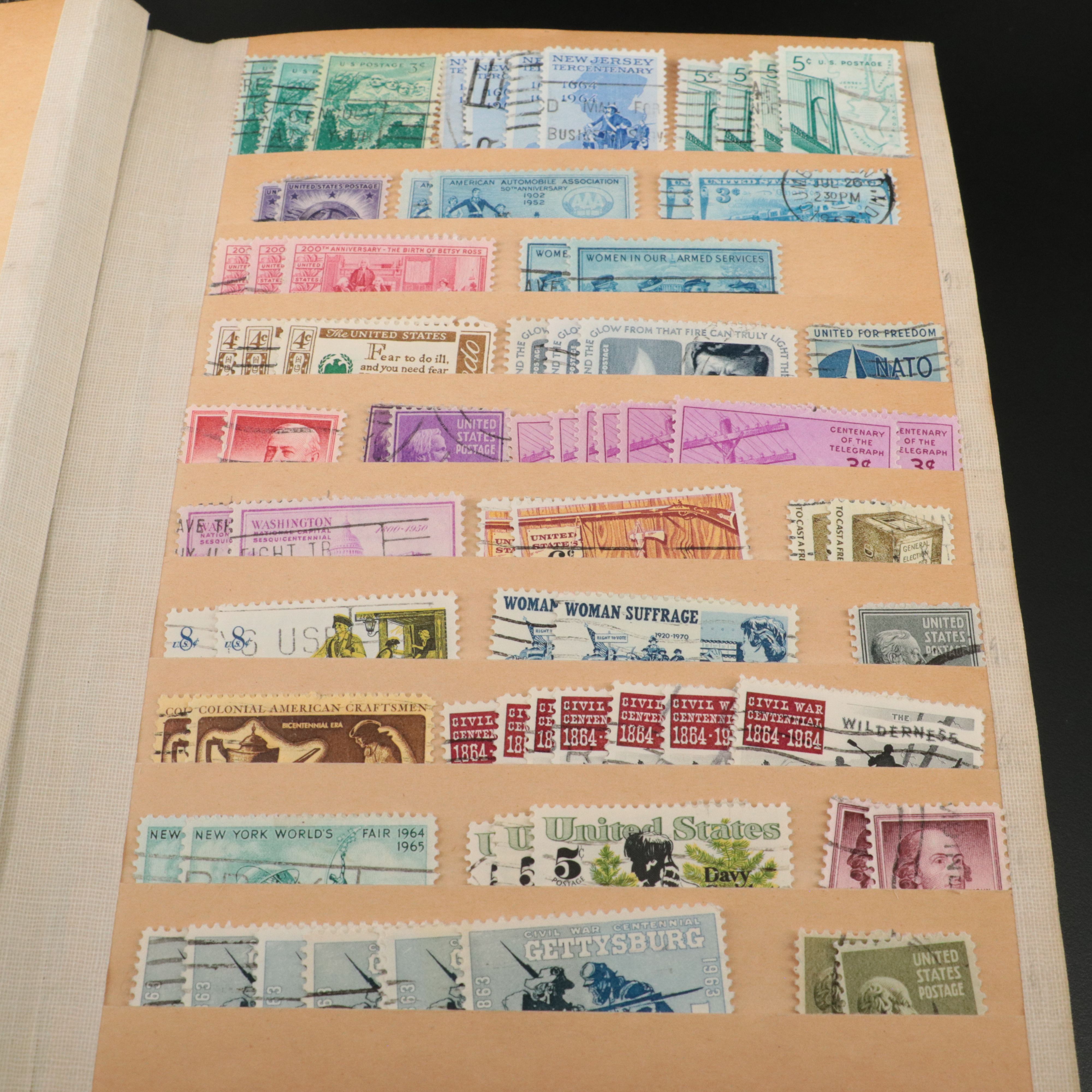Antique to Vintage U.S. Postage Stamp Collection, 1861 to 1980s