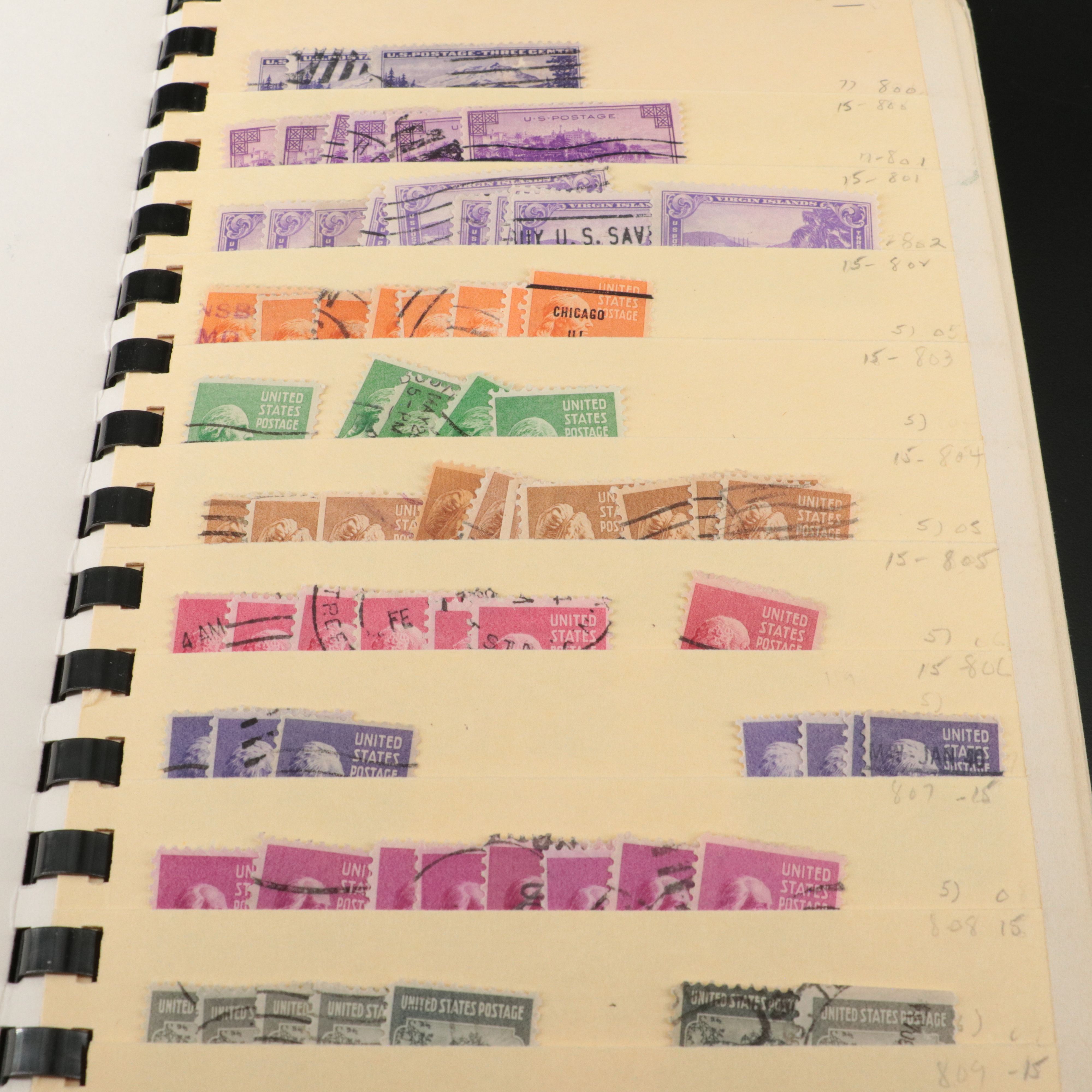 Antique to Vintage U.S. Postage Stamp Collection, 1861 to 1980s