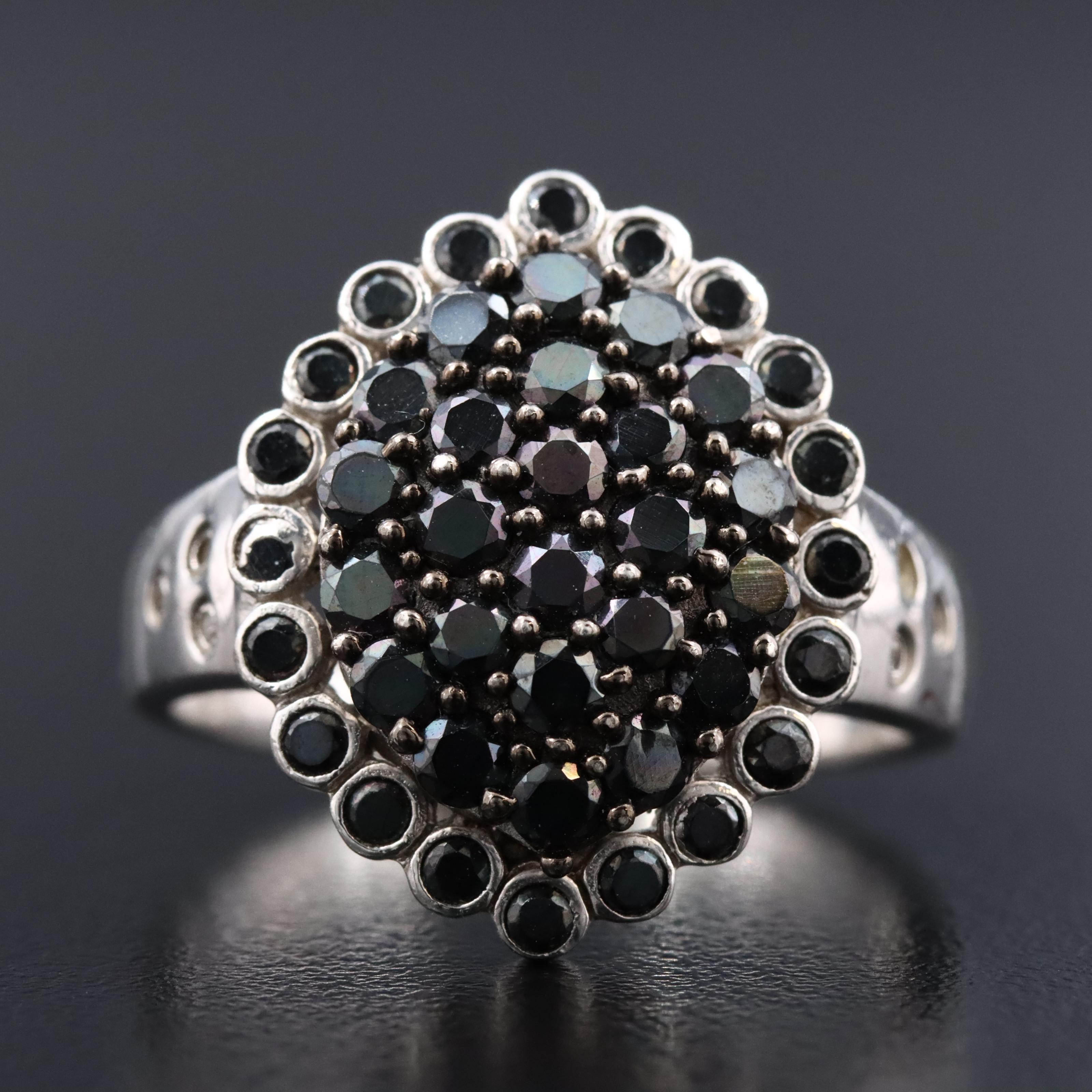 Sterling Black Spinel Ring