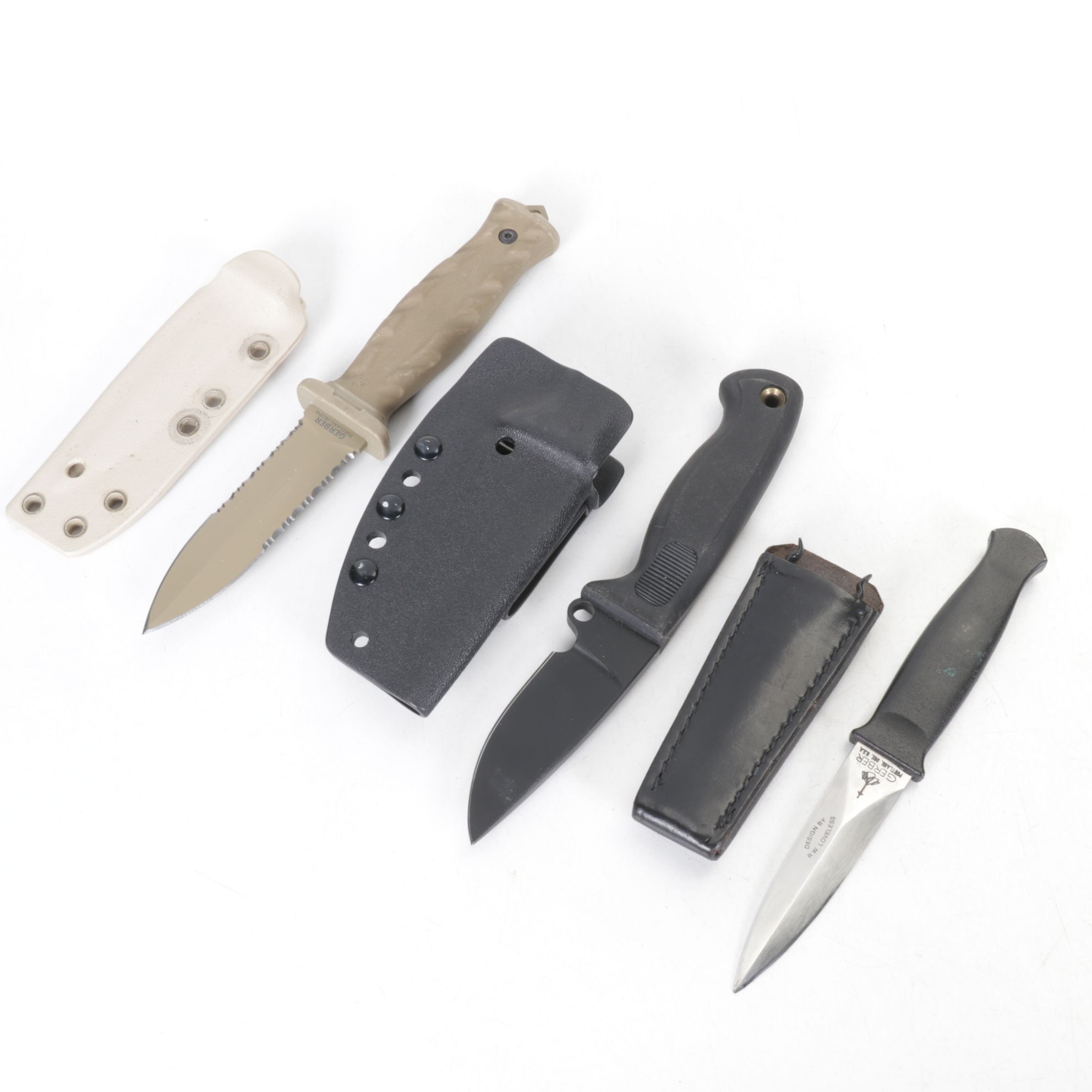 Gerber "Guardian" and "De Facto" and Busse "Combat" Fixed Blade Knives