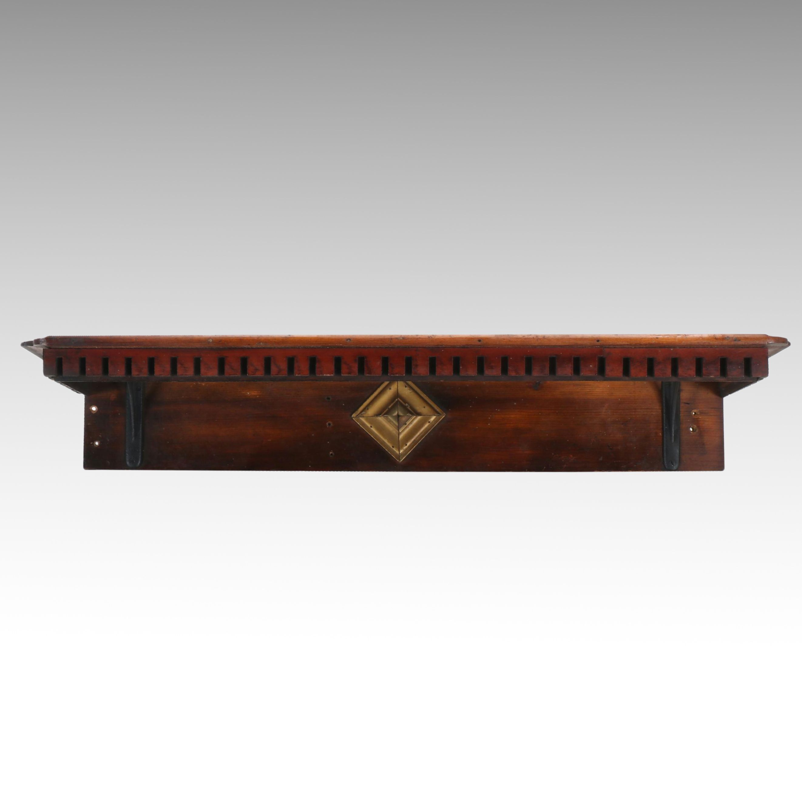 Greek Revival Style Wooden Wall Shelf