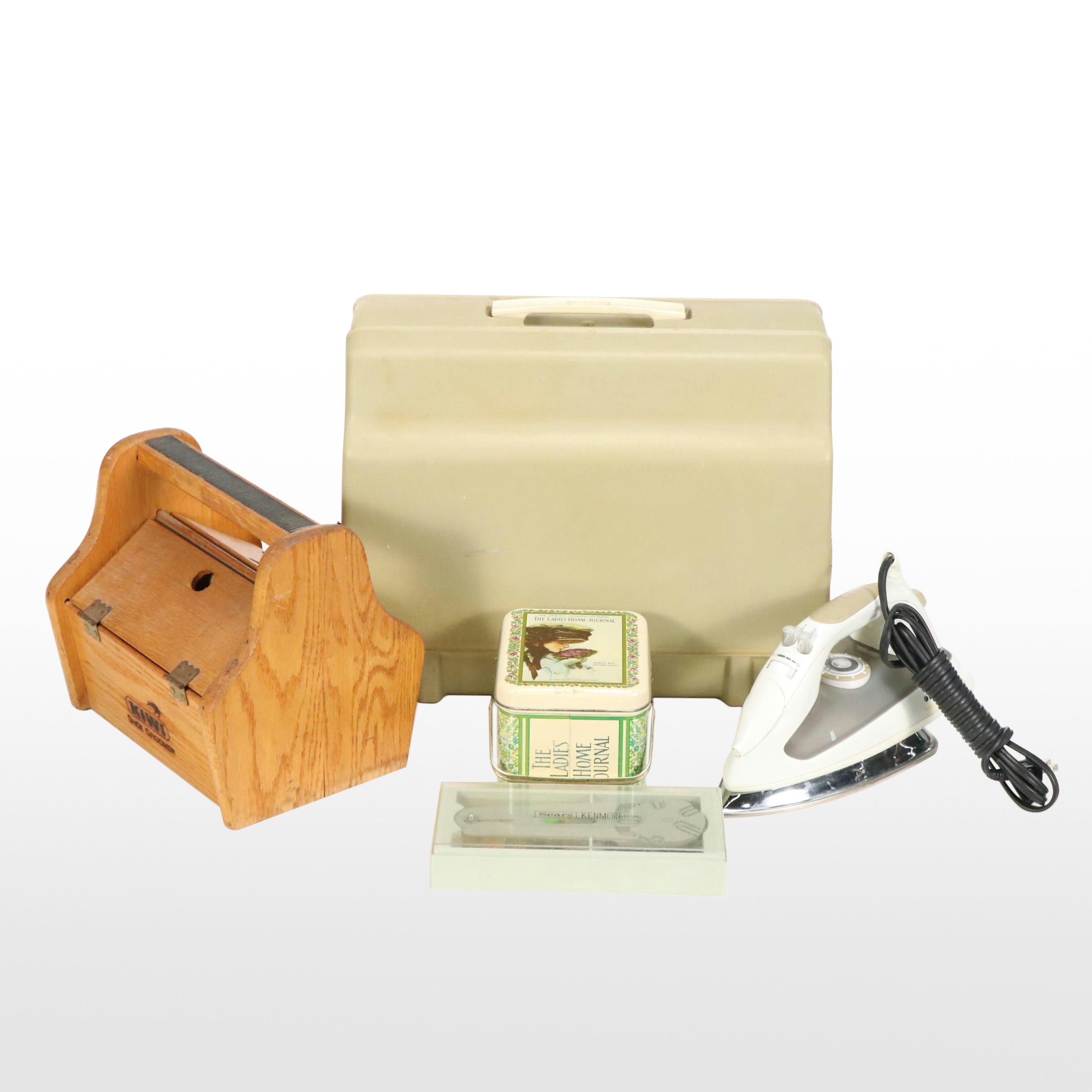 Sears Kenmore Electric Sewing Machine with Portable Case and Notions