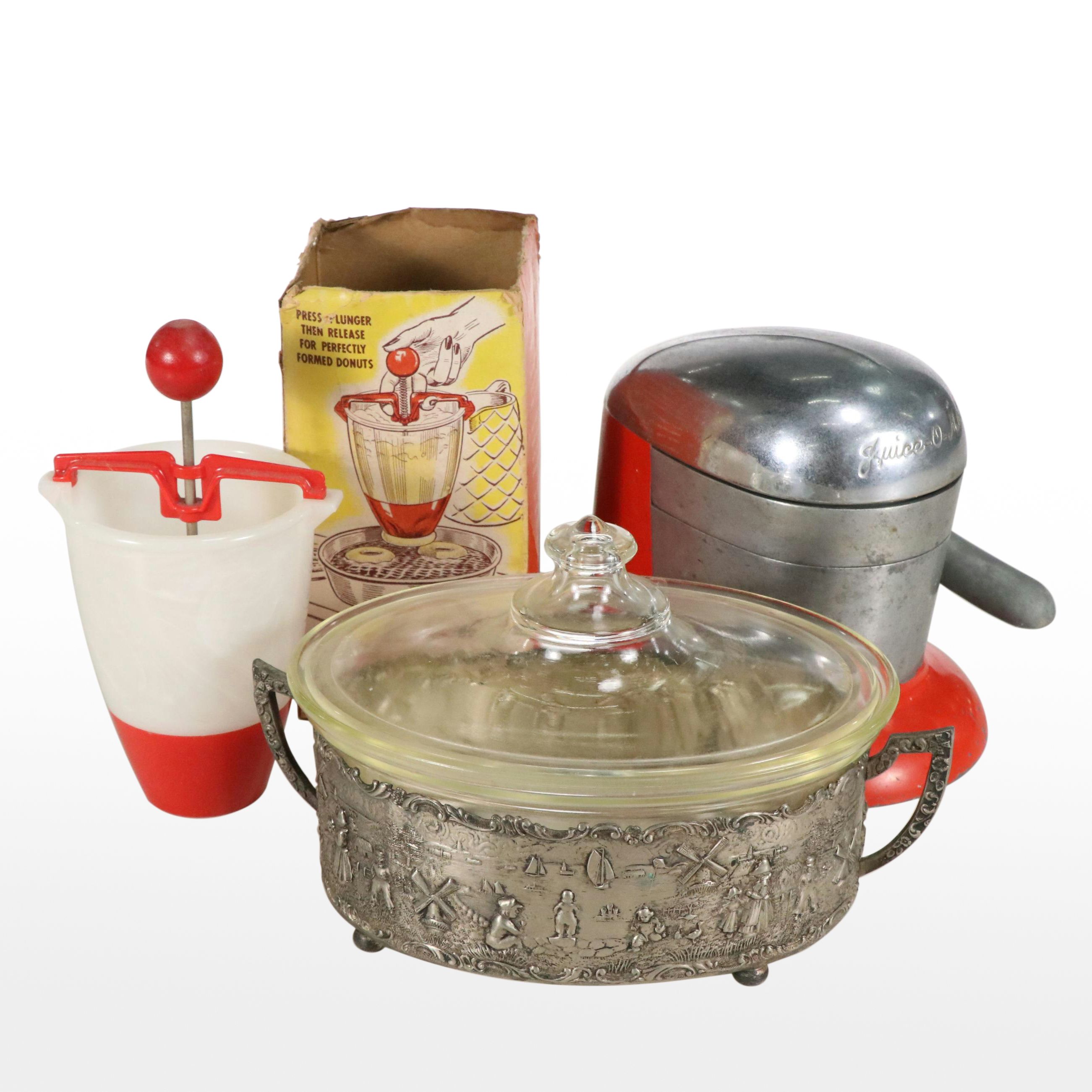 Vintage Juice-O-Mat Juicer, Donut Maker, and More Kitchenware