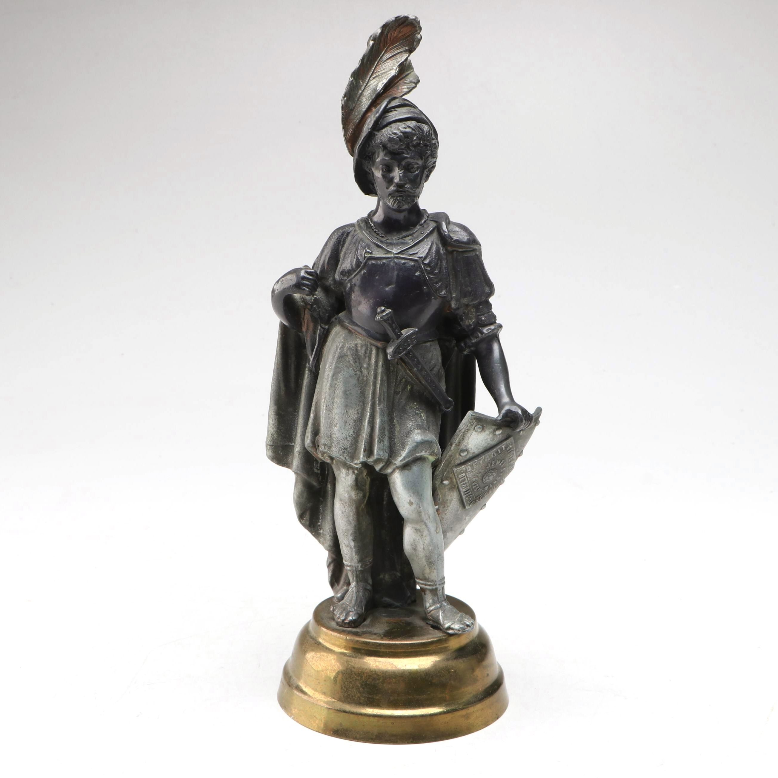 Detroit Stove Works "Jewel Shield" Metal Cavalier Figurine