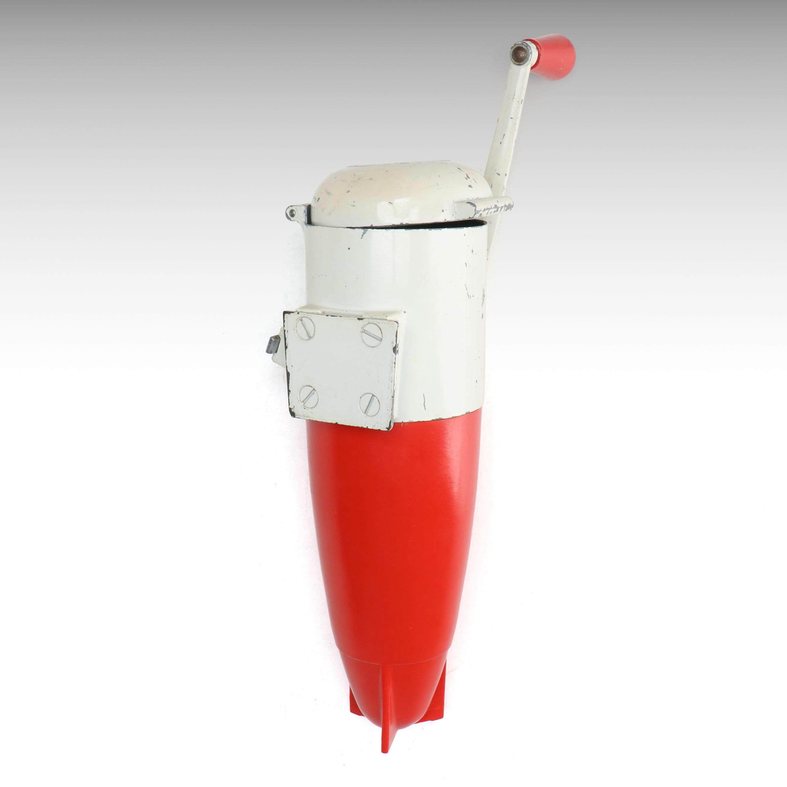 Dazey Model 160 Red and White Rocket Triple Ice Crusher, 1950s