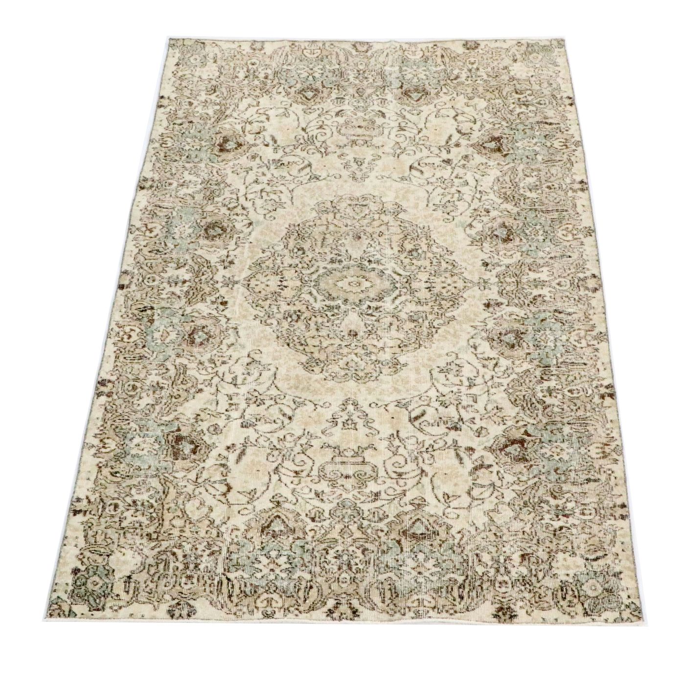 5'3 x 8'6 Hand-Knotted with Shaved, Overdyed Turkish Area Rug