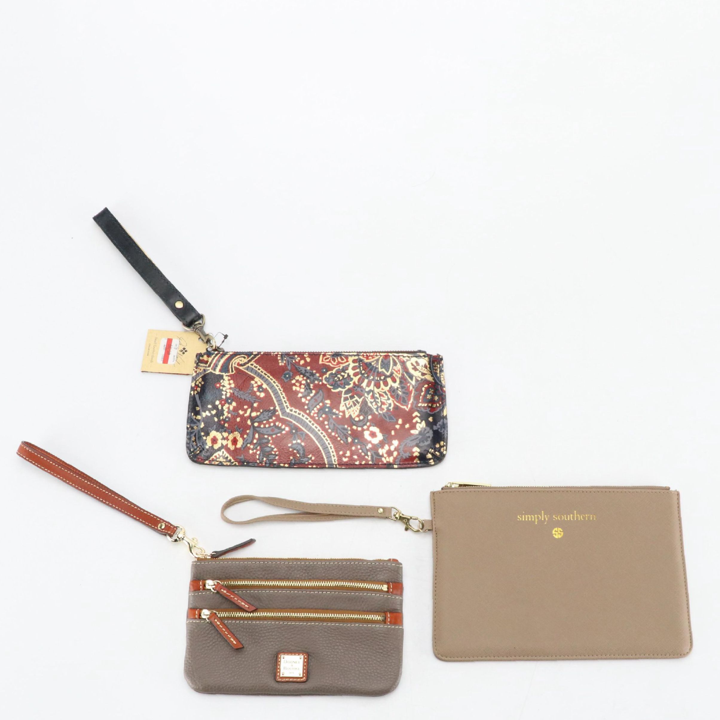 Patricia Nash "Provencal Escape", Dooney & Bourke Gray Leather & Other Wristlet