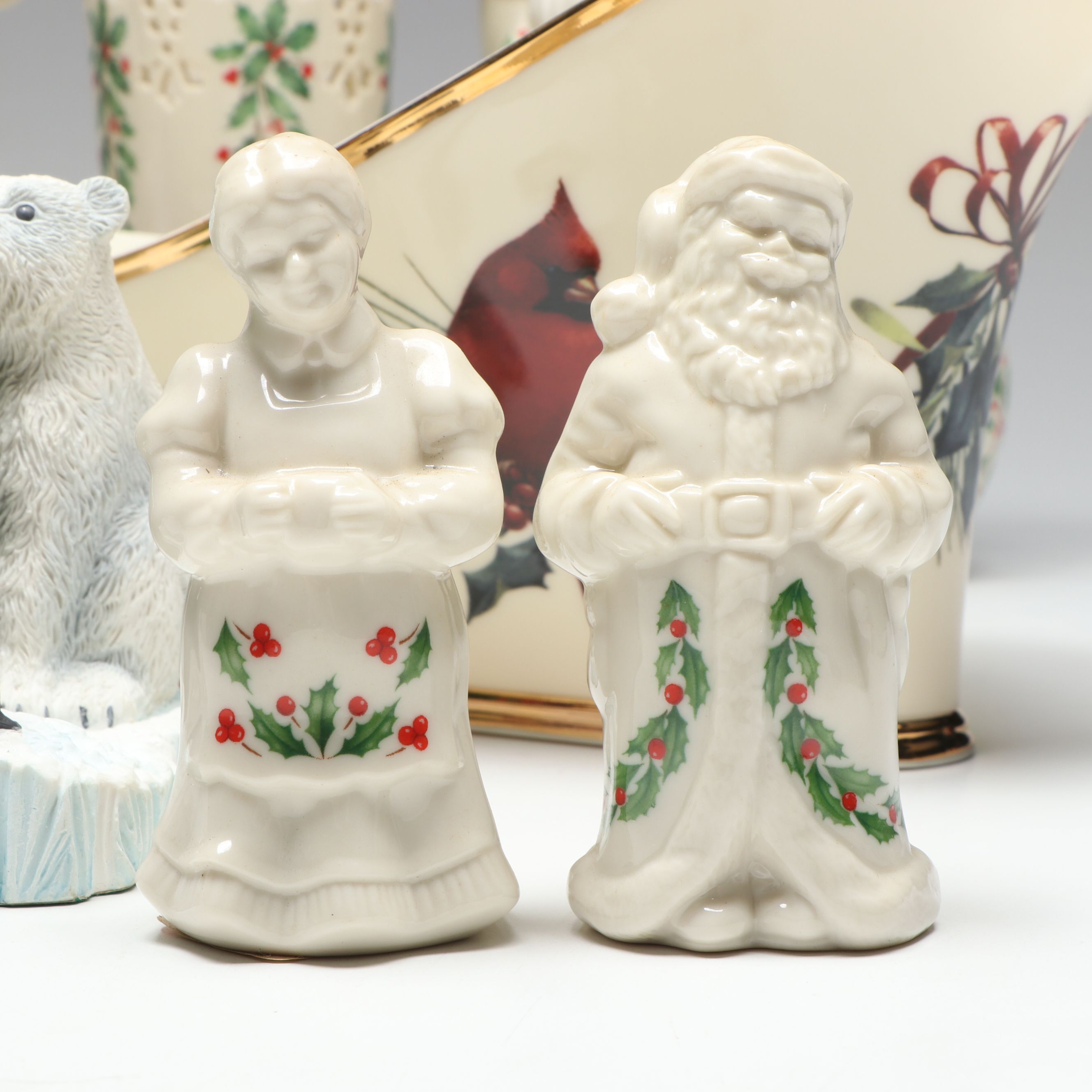 Lenox "Holiday" Biscuit Barrel, Vase and More Christmas Tableware