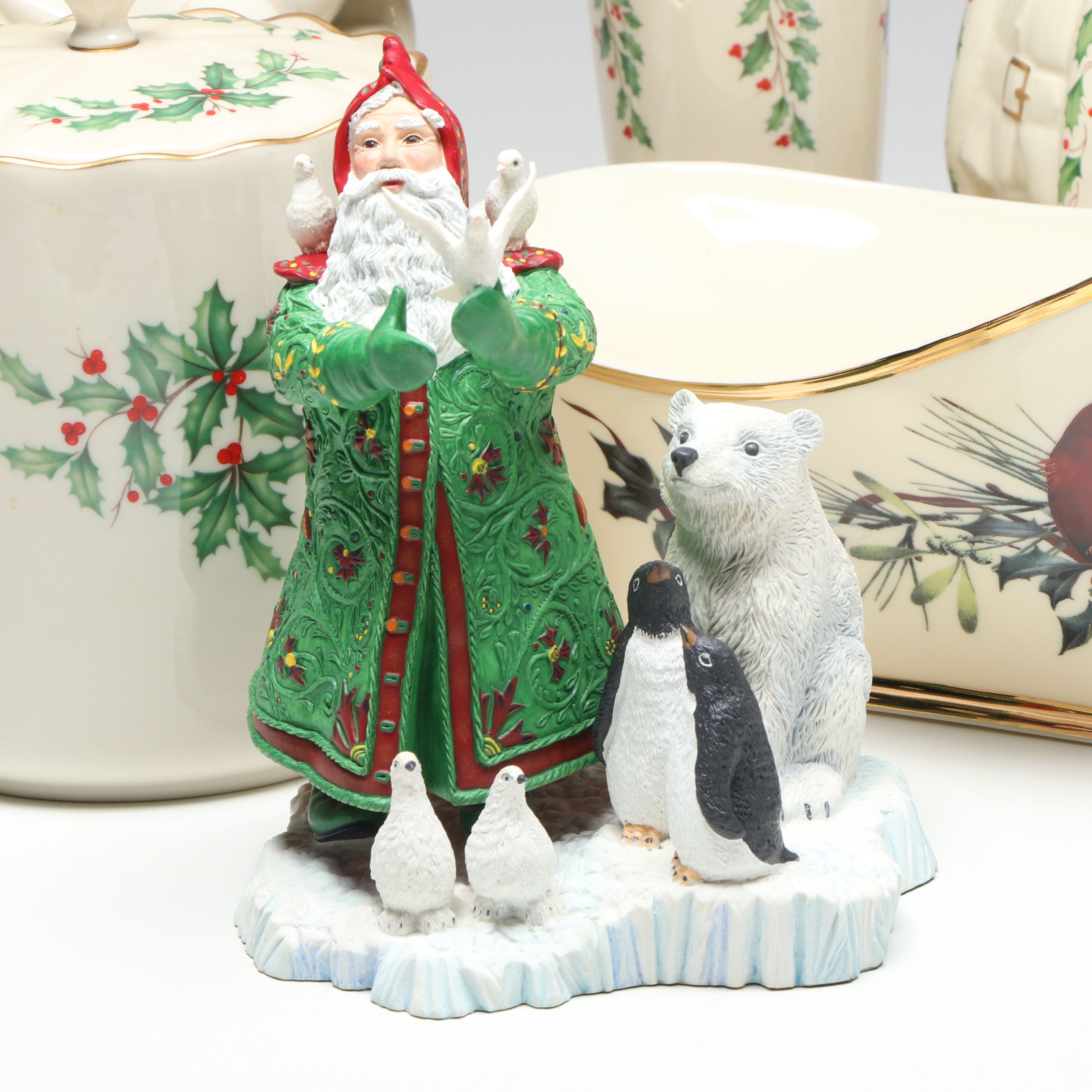 Lenox "Holiday" Biscuit Barrel, Vase and More Christmas Tableware
