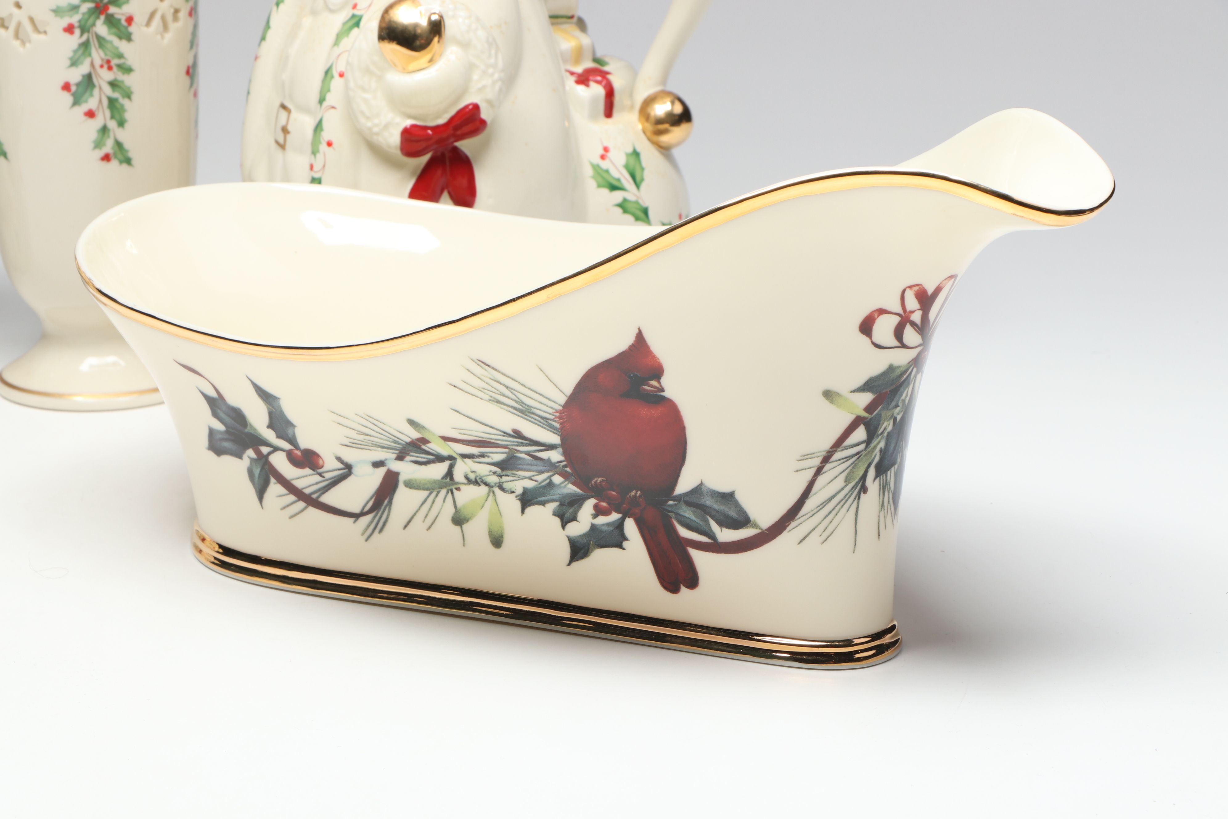 Lenox "Holiday" Biscuit Barrel, Vase and More Christmas Tableware