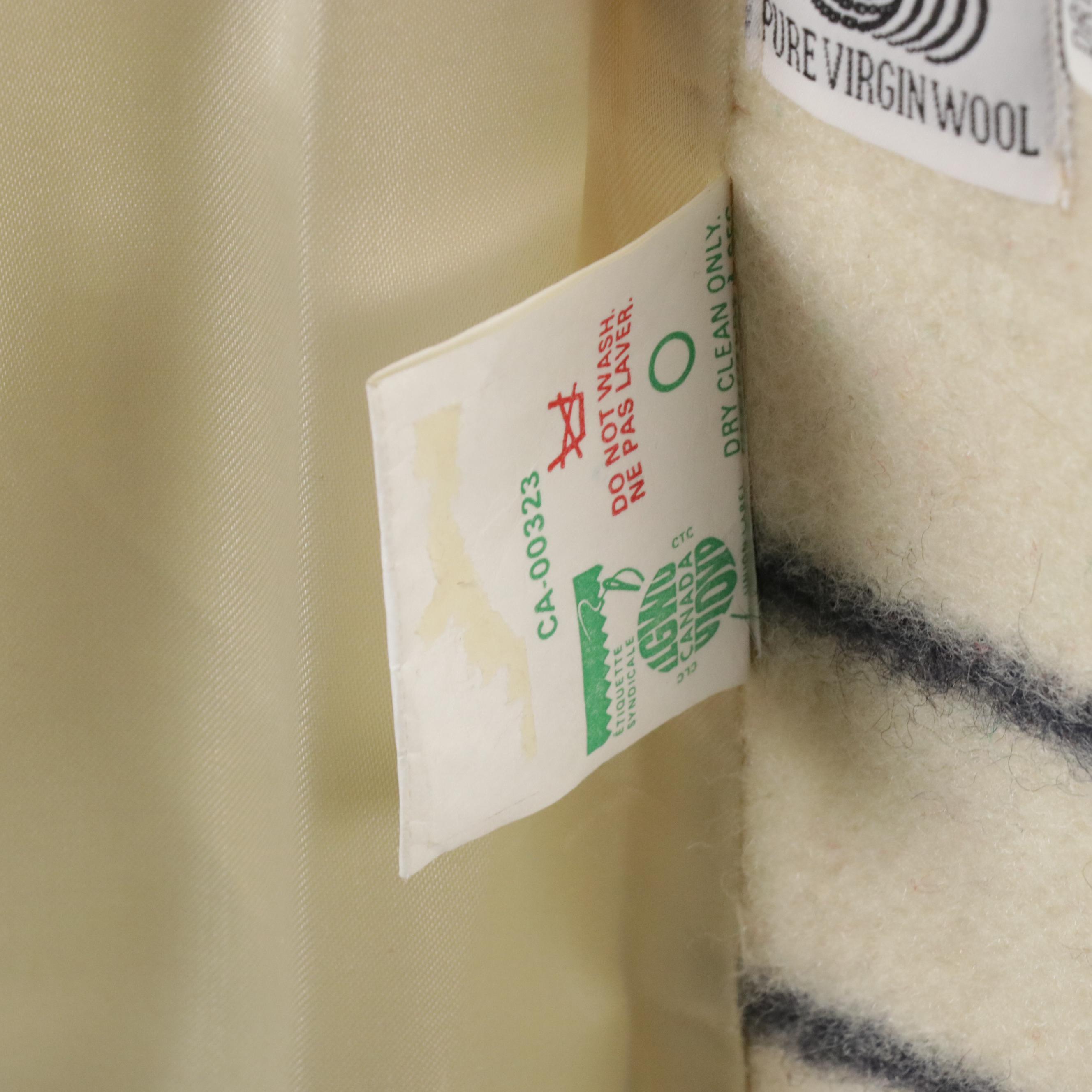 Vintage Hudson Bay Multicolored Striped Wool Belted Blanket Coat