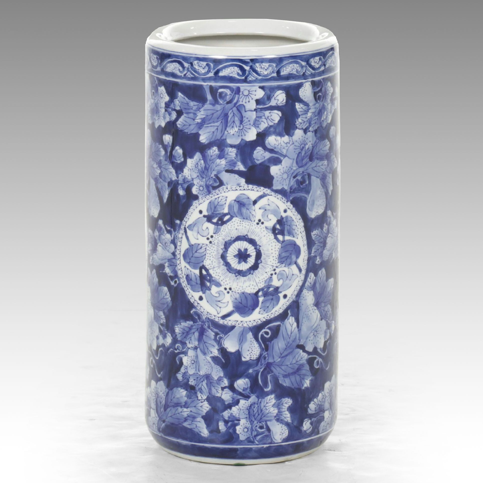 Chinese Blue and White Ceramic Umbrella Stand