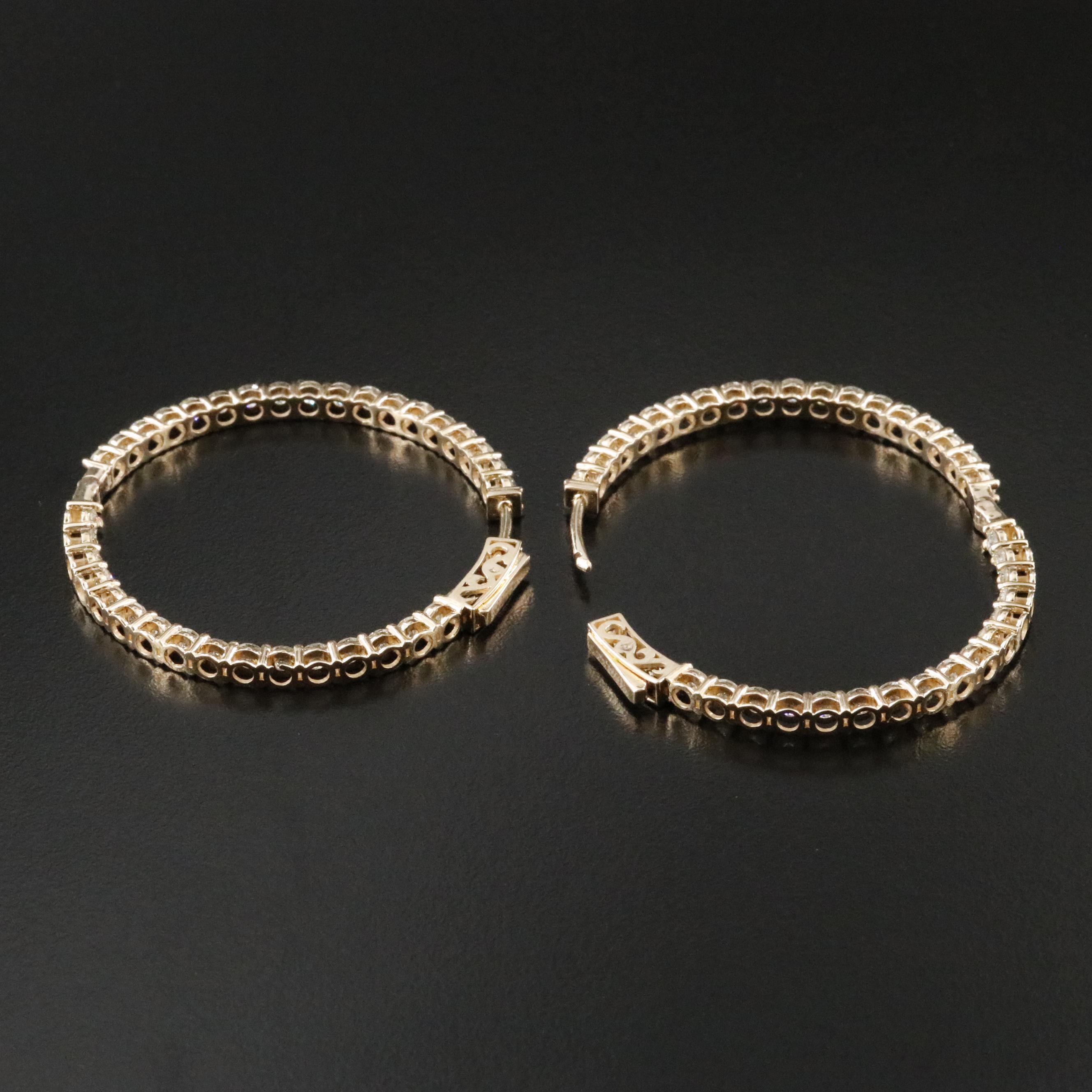 14K 6.99 CTW Diamond Inside-Out Hoop Earrings