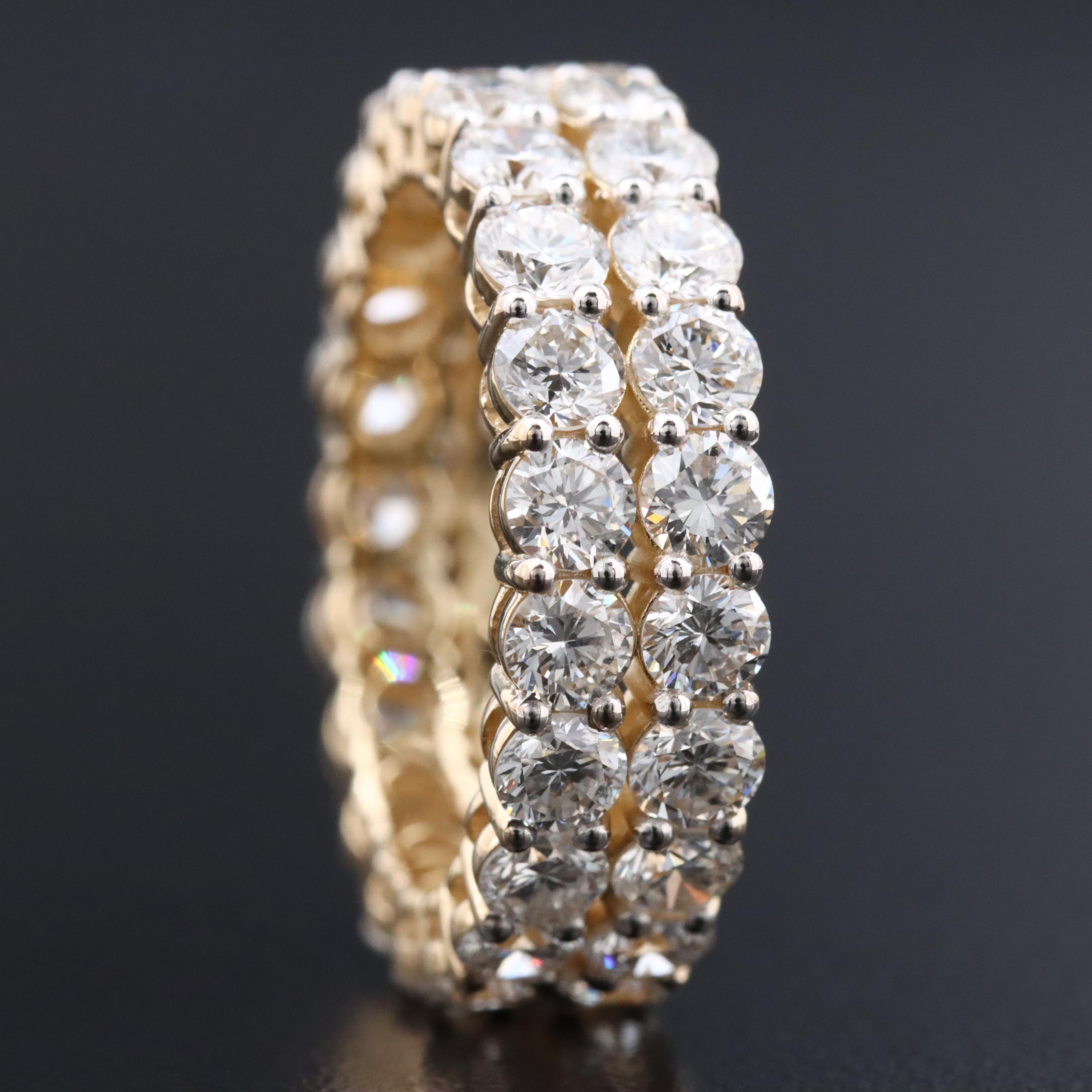 14K 5.04 CTW Lab Grown Diamond Double Row Eternity Band