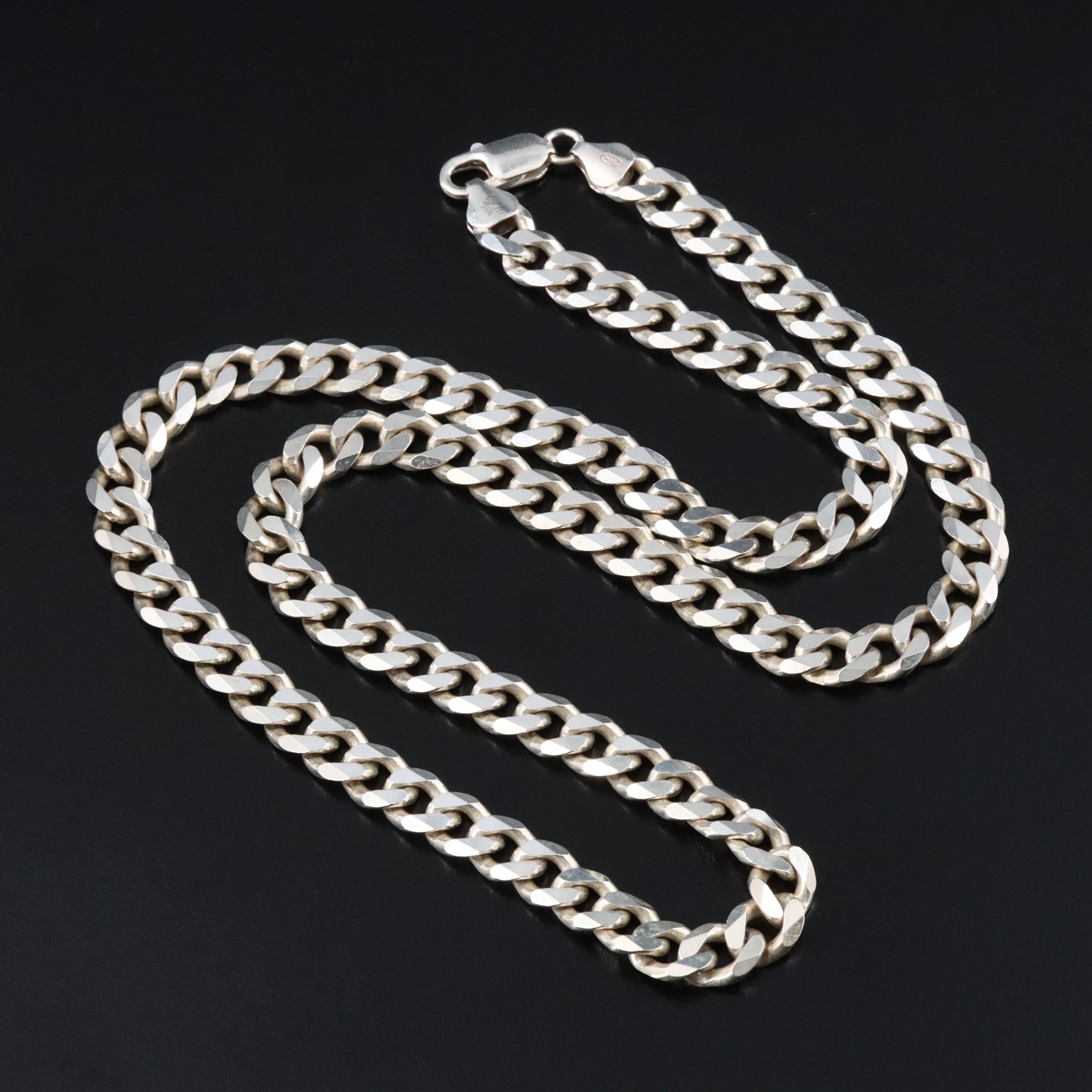 Italian Sterling Curb Chain Necklace