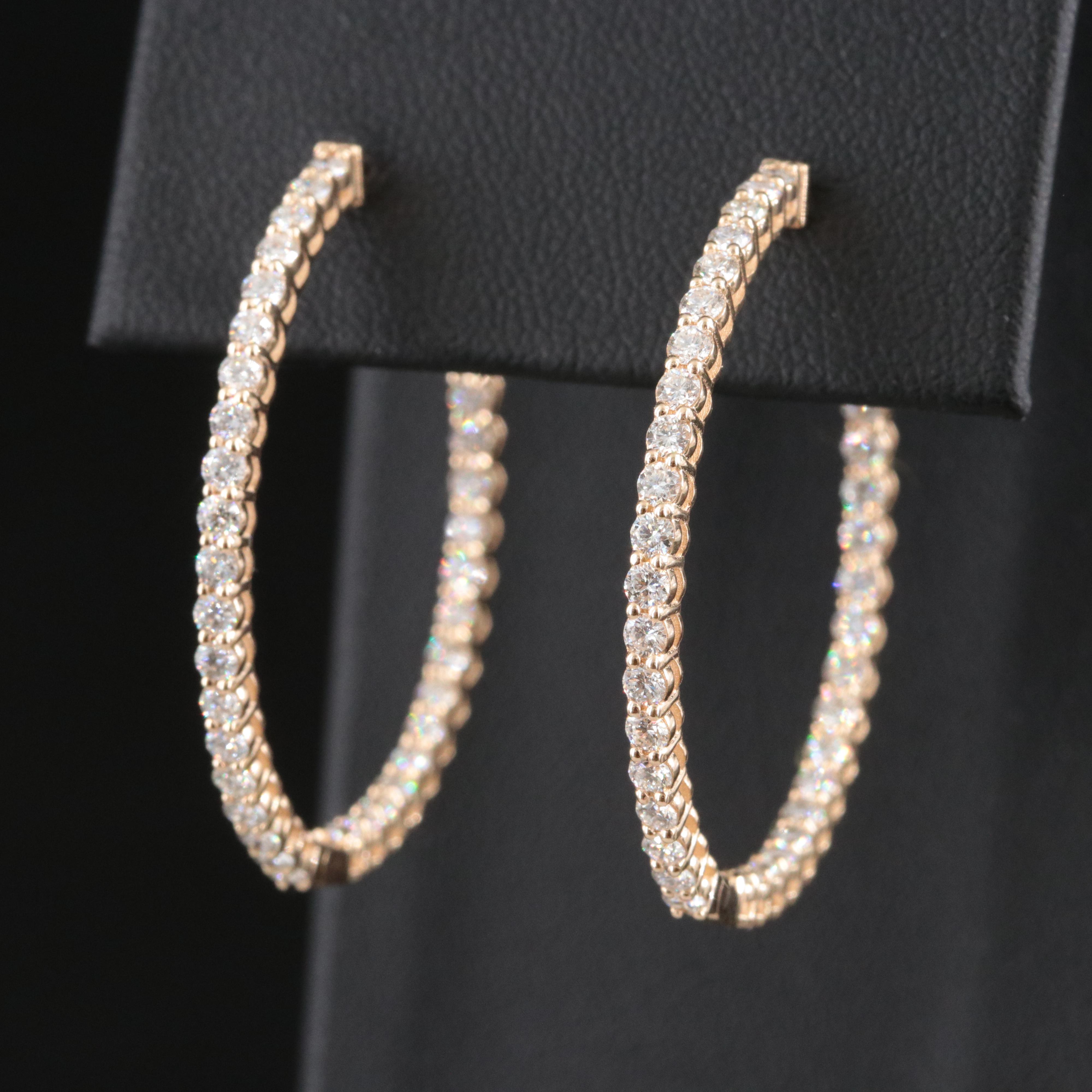 14K 1.94 CTW Diamond Inside-Out Hoop Earrings