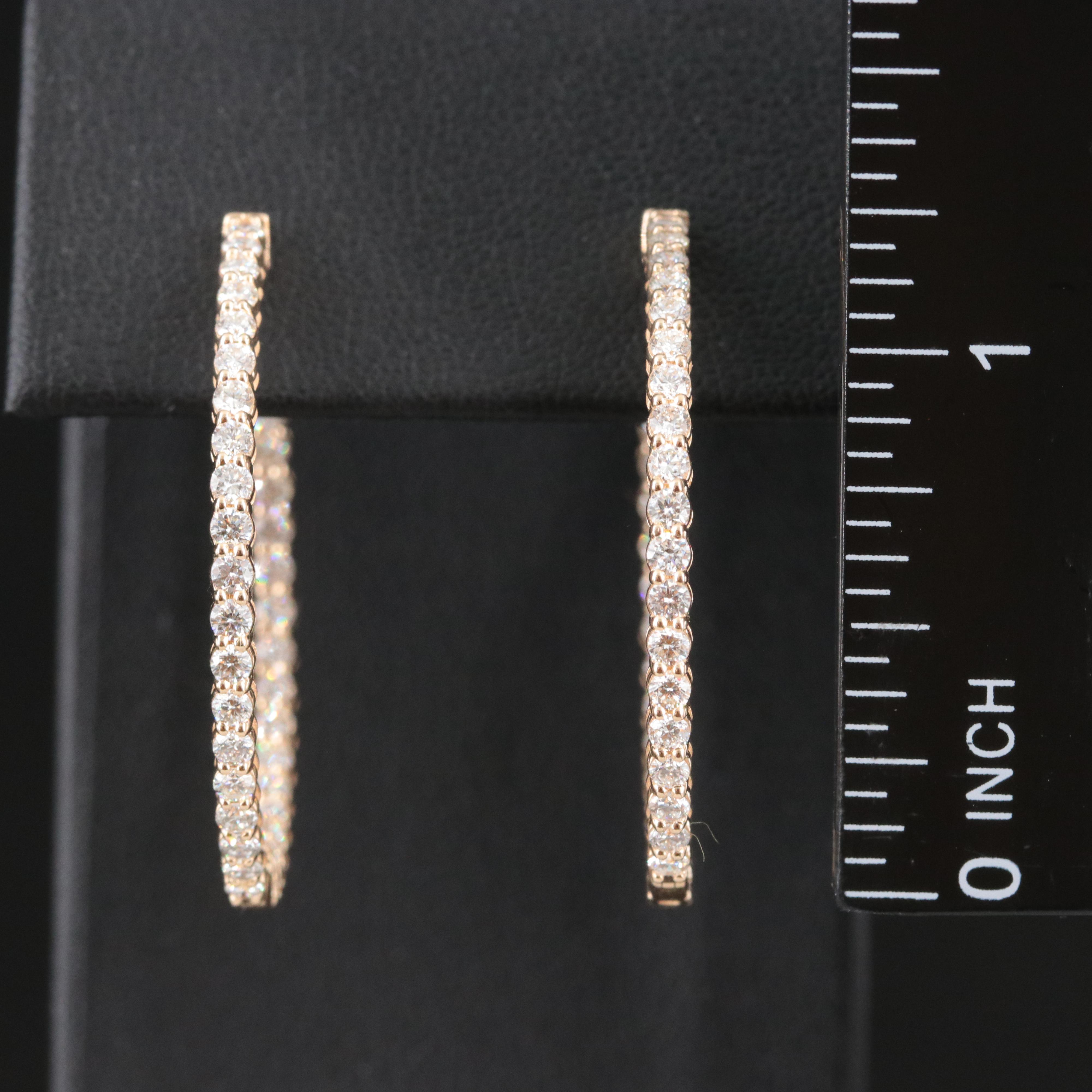 14K 1.94 CTW Diamond Inside-Out Hoop Earrings