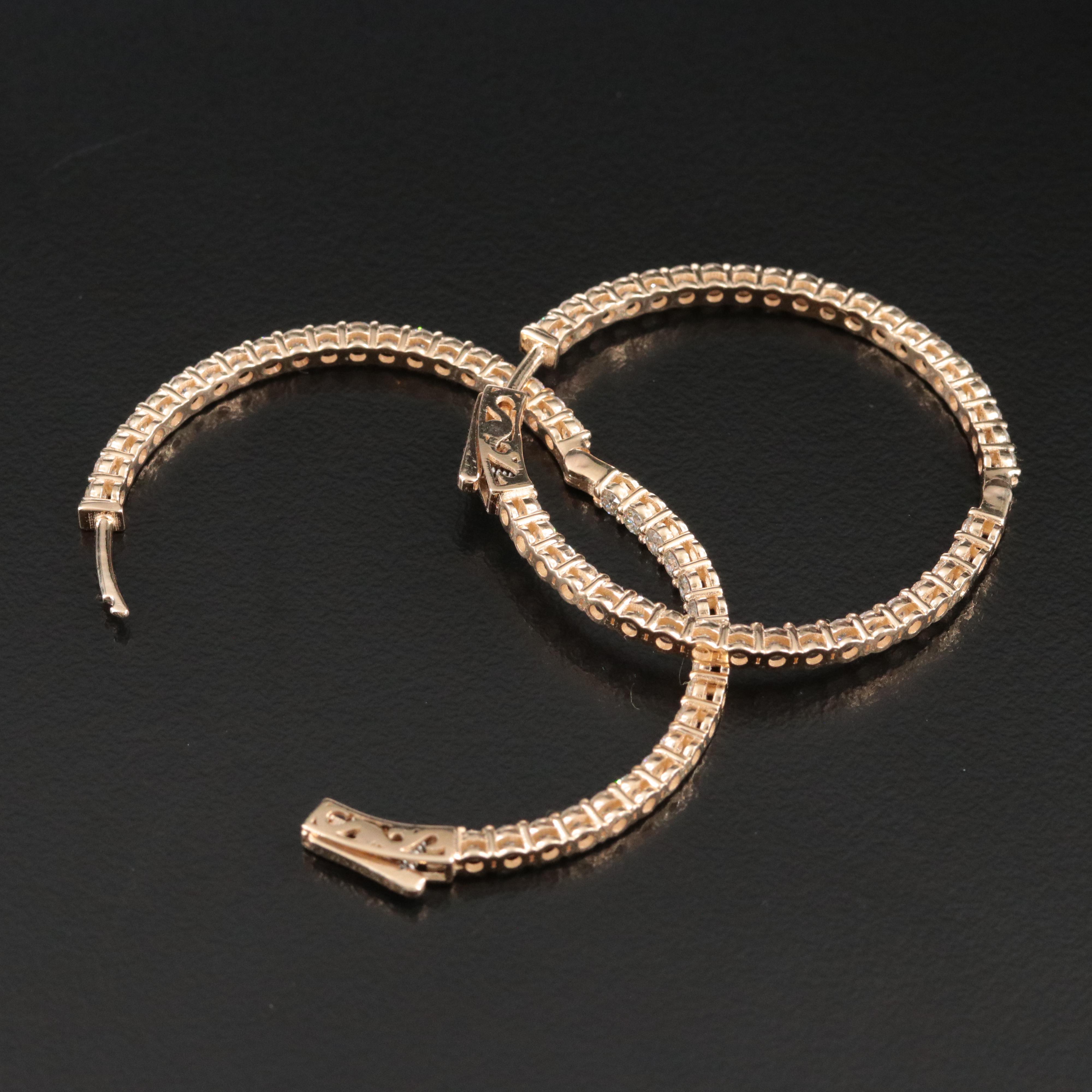 14K 1.94 CTW Diamond Inside-Out Hoop Earrings