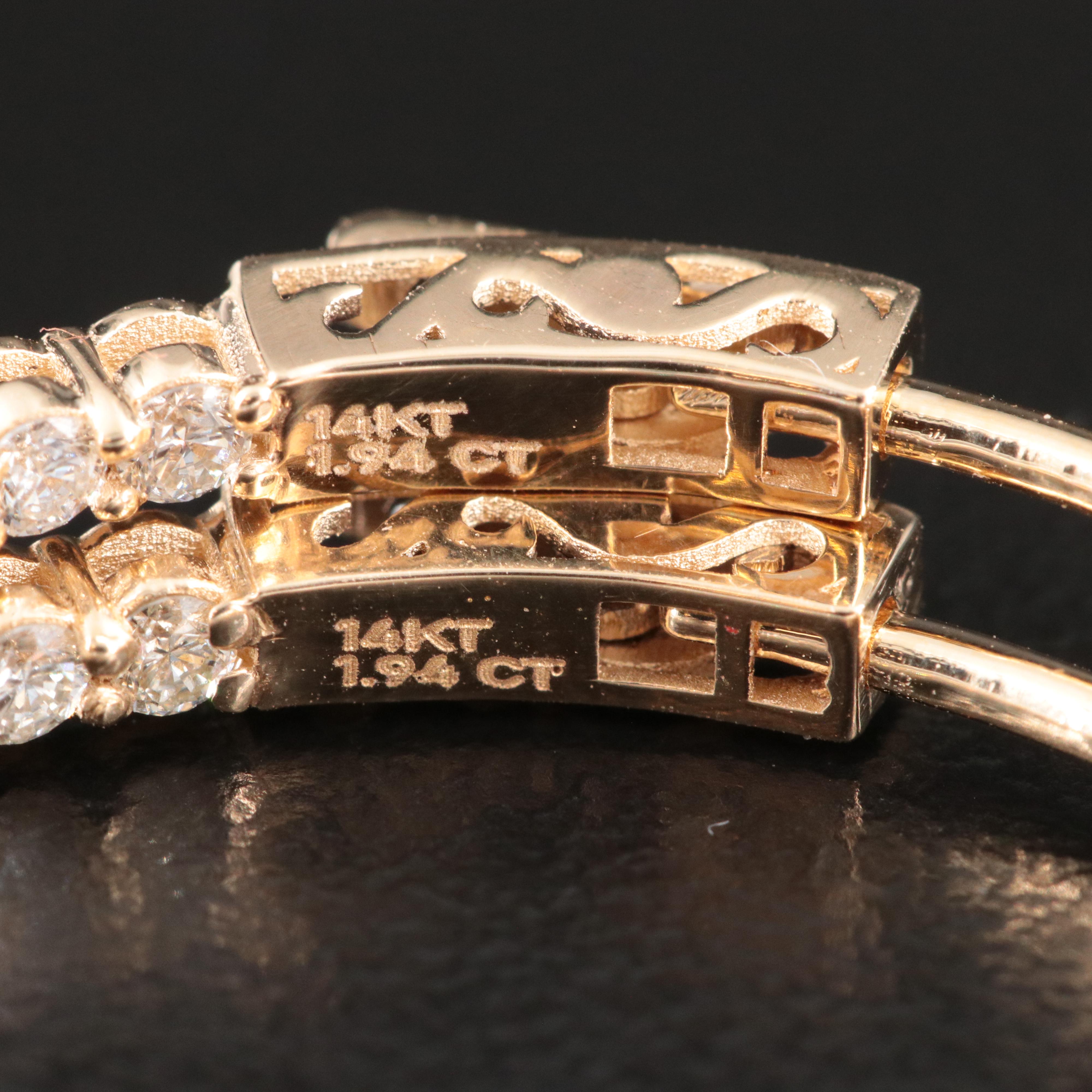 14K 1.94 CTW Diamond Inside-Out Hoop Earrings