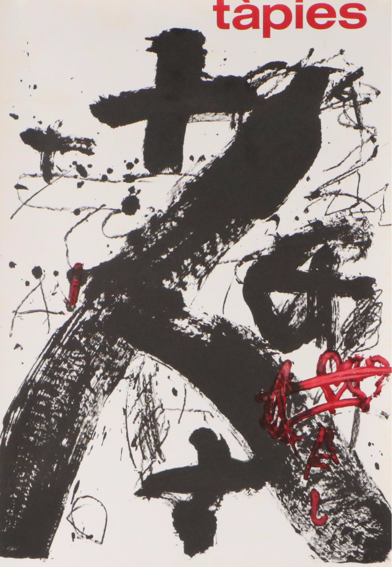 Color Lithograph Exhibition Poster After Antoni Tàpies, 1985