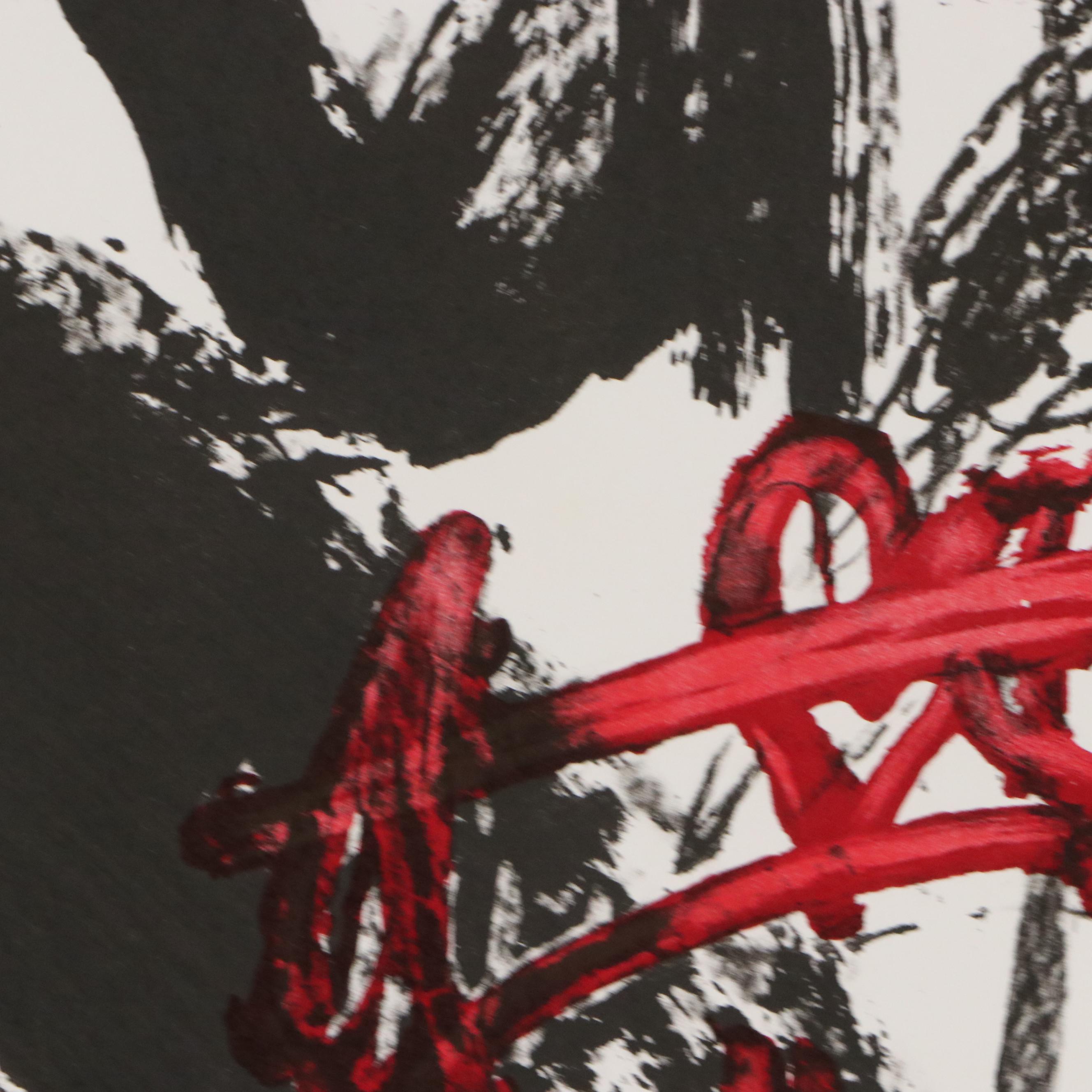 Color Lithograph Exhibition Poster After Antoni Tàpies, 1985