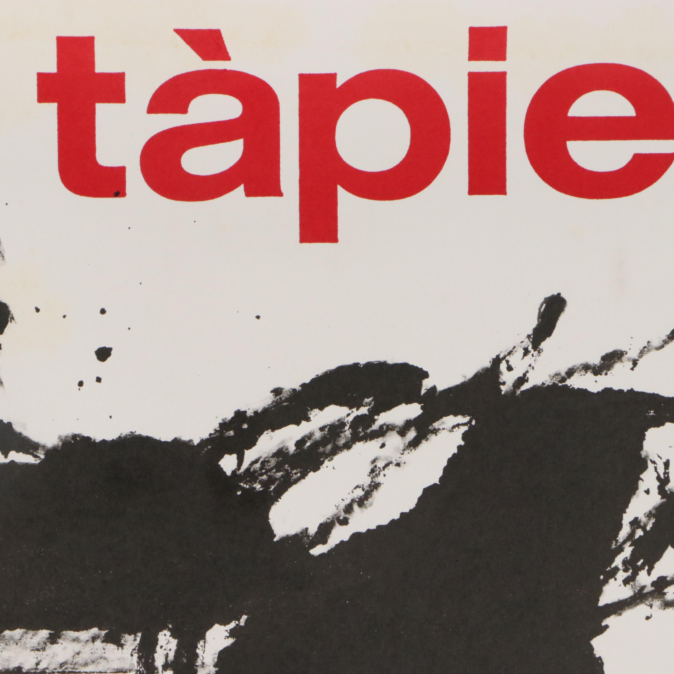 Color Lithograph Exhibition Poster After Antoni Tàpies, 1985