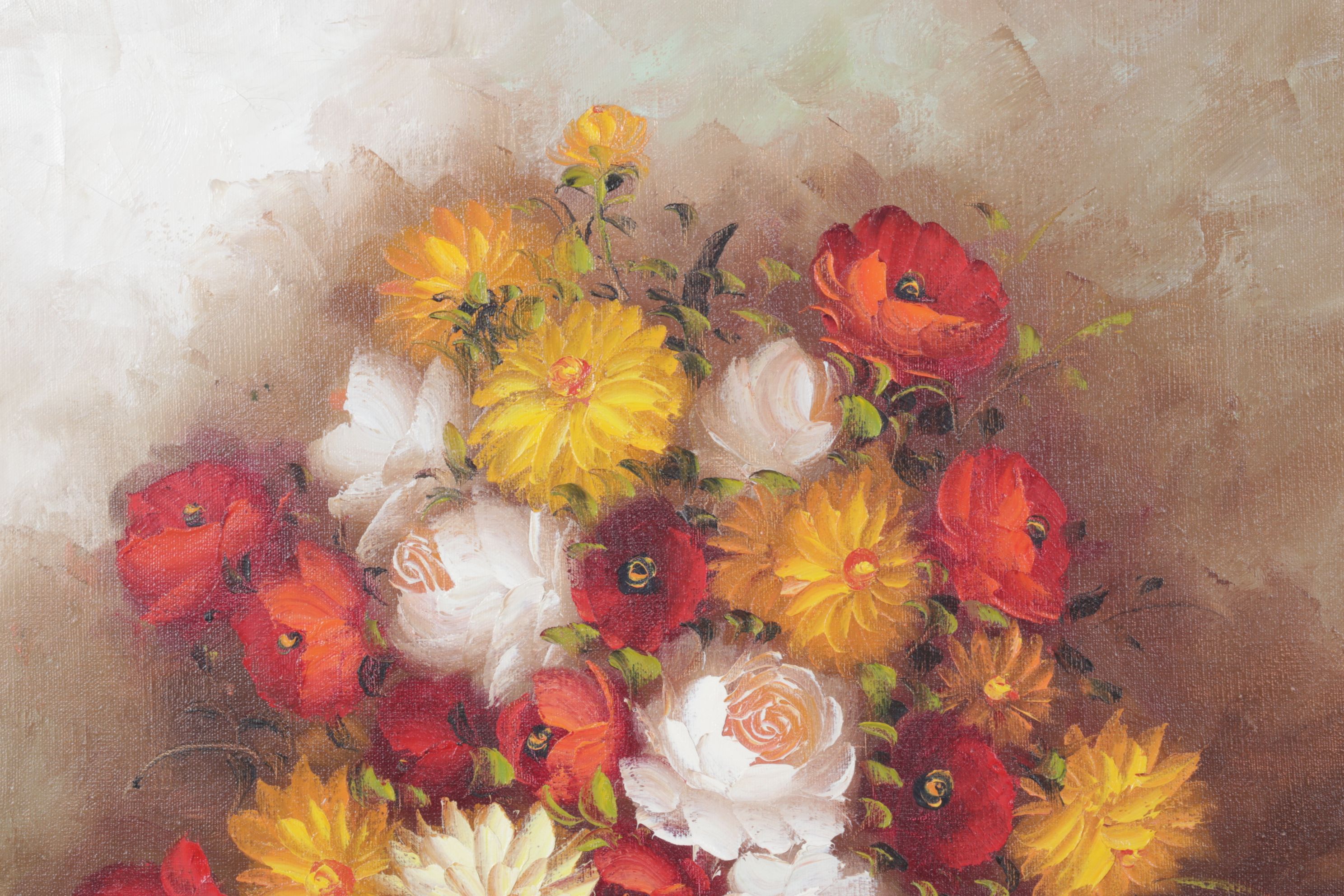 Roy Pasanault Impressionist Still Life Oil Painting of Bouquet of Flowers