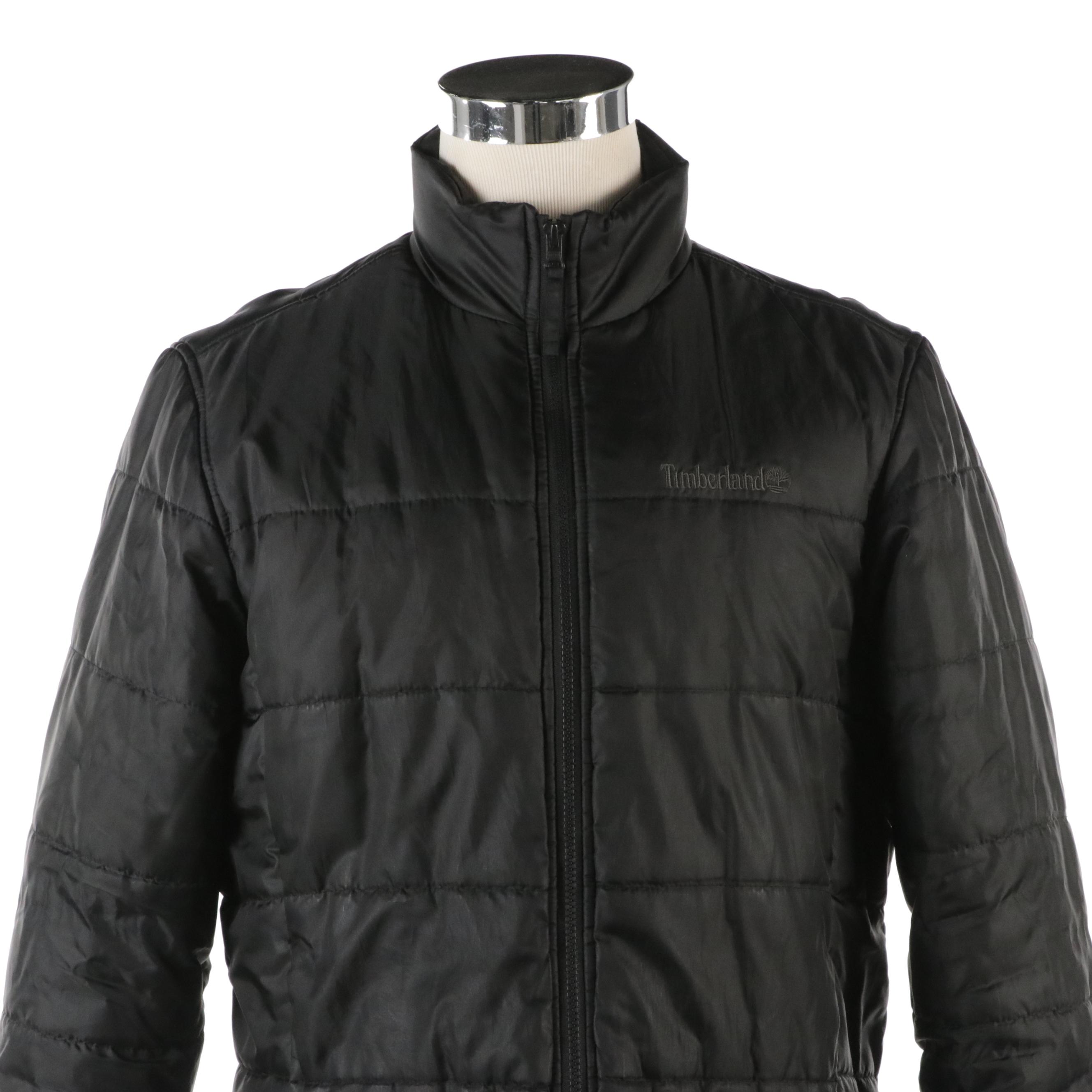 Men's Alfani Black Wool Bomber Jacket and Timberland Puffer Jacket