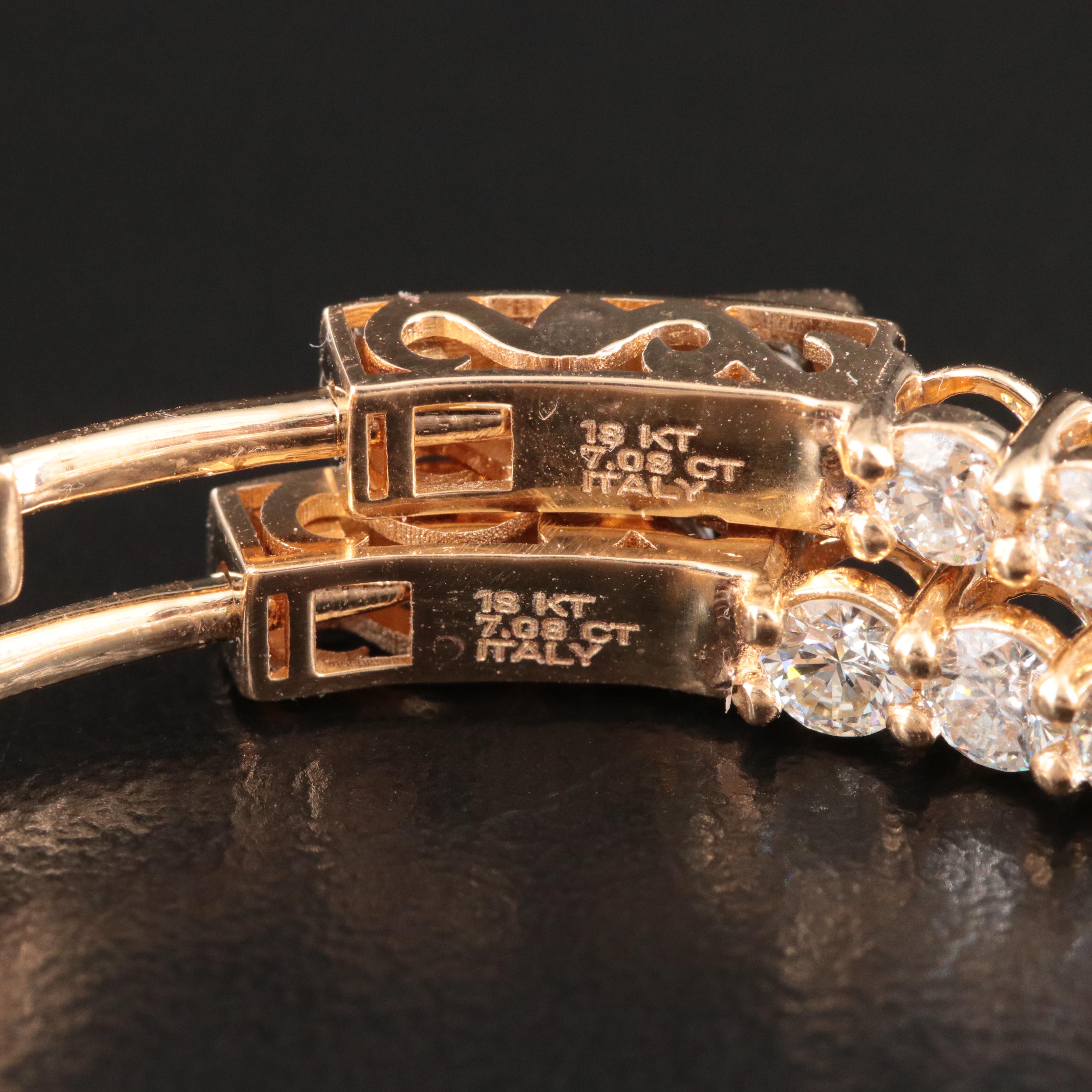 18K 7.08 CT Diamond Inside-Out Hoop Earrings