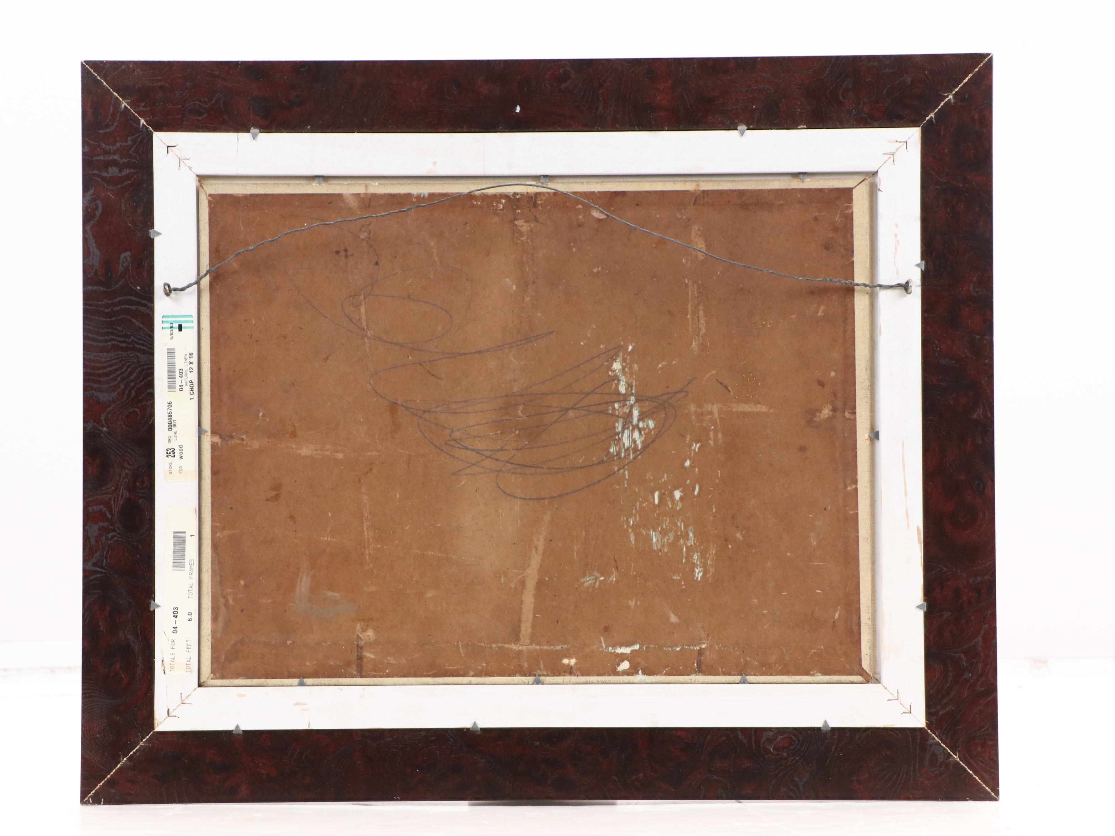 Port Scene Oil Painting, Mid-20th Century