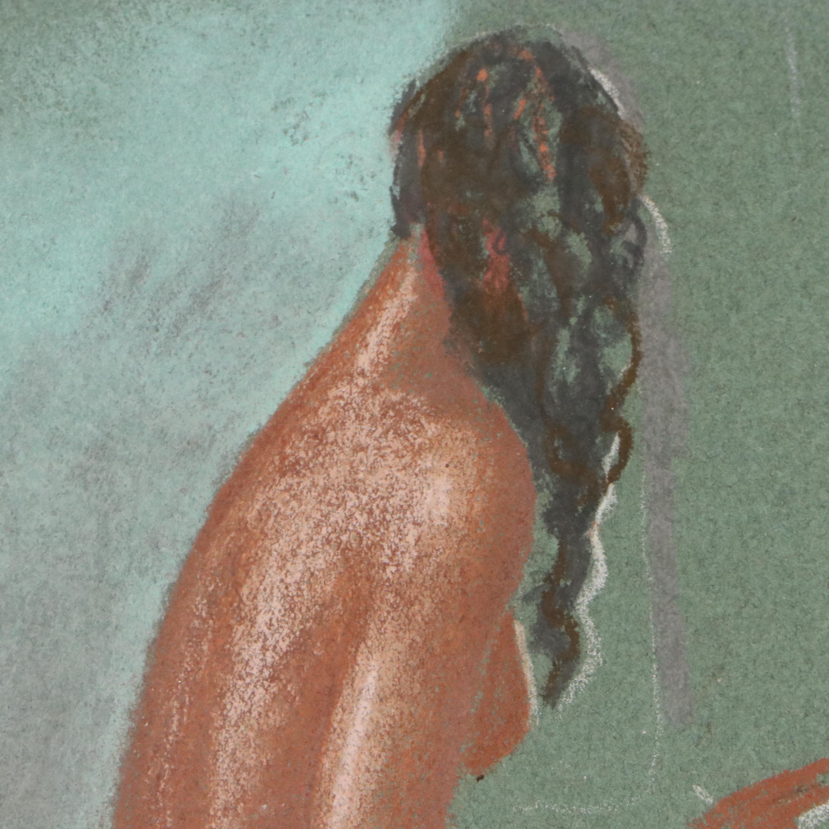 Pere Pruna O'Ceráns Pastel Drawing of Seated Female Nude, 1926