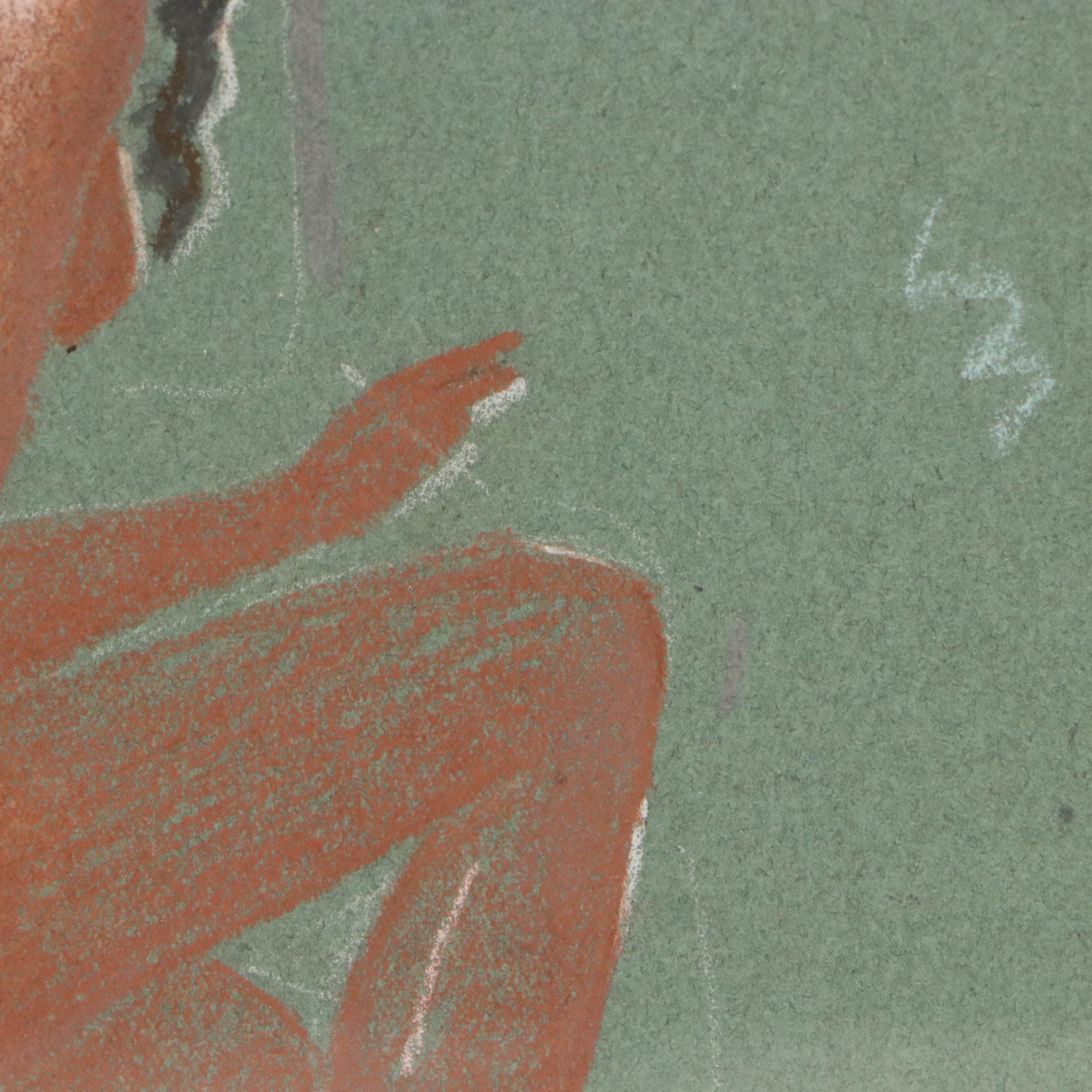 Pere Pruna O'Ceráns Pastel Drawing of Seated Female Nude, 1926