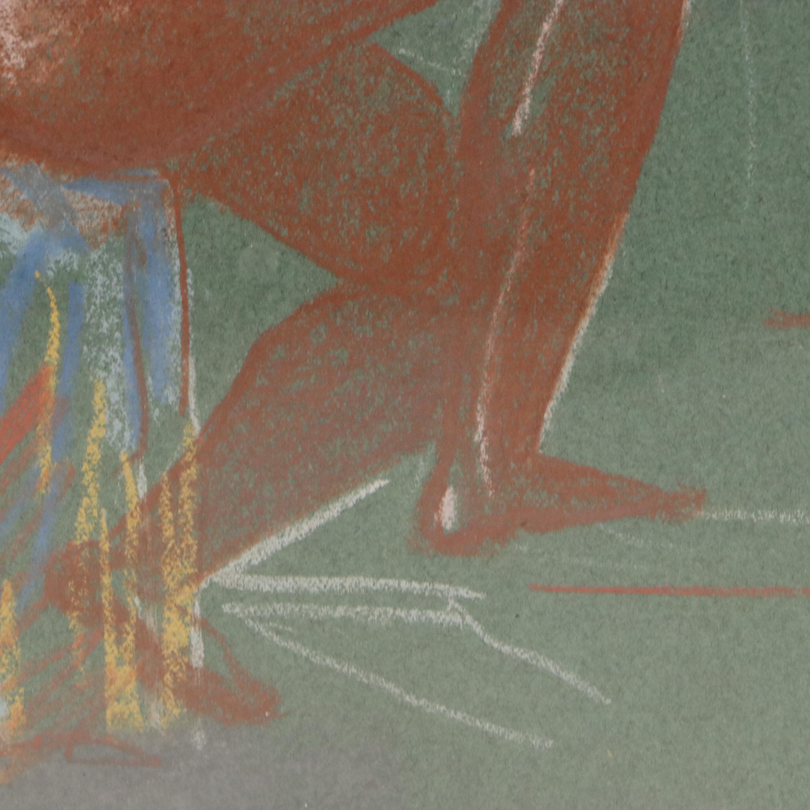 Pere Pruna O'Ceráns Pastel Drawing of Seated Female Nude, 1926