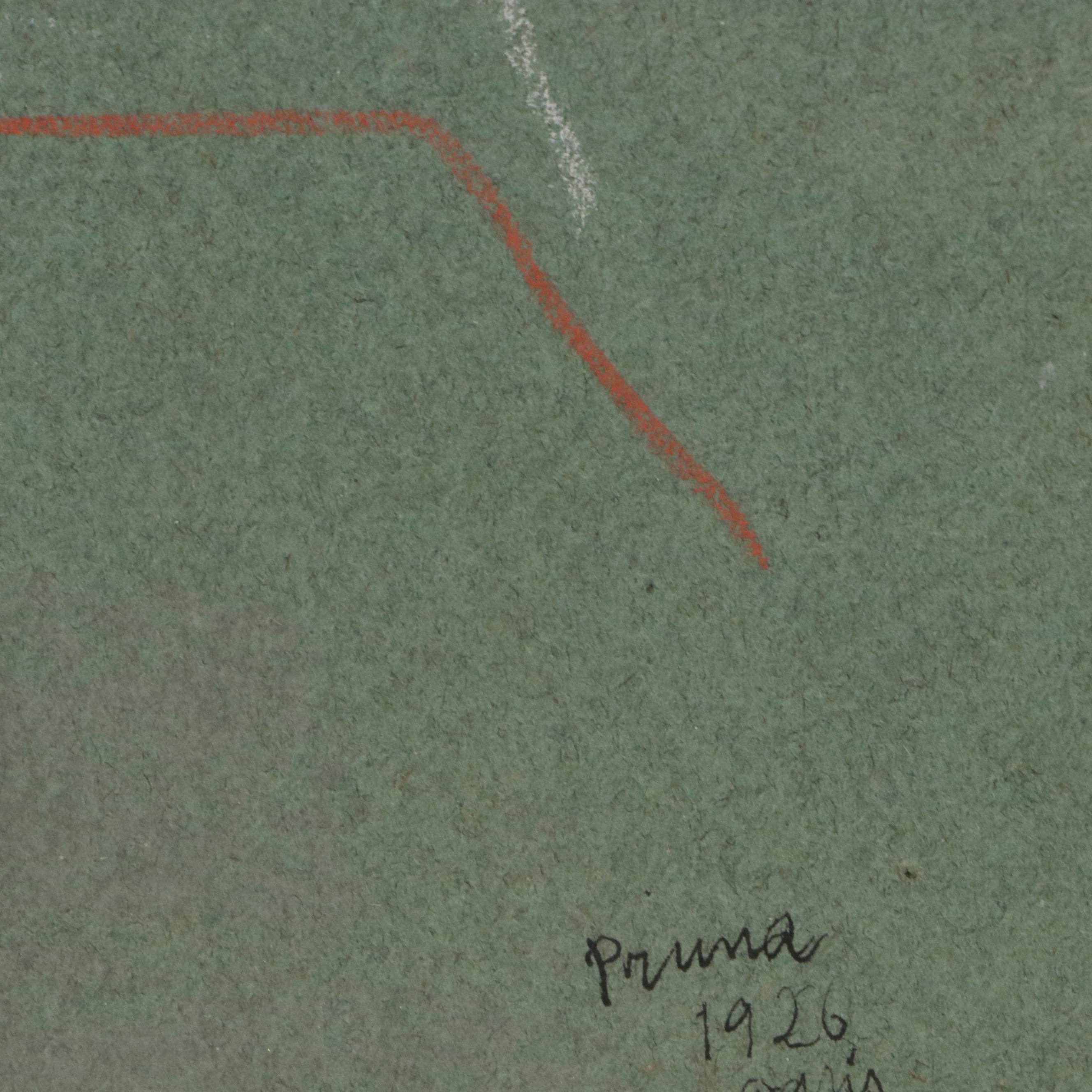 Pere Pruna O'Ceráns Pastel Drawing of Seated Female Nude, 1926