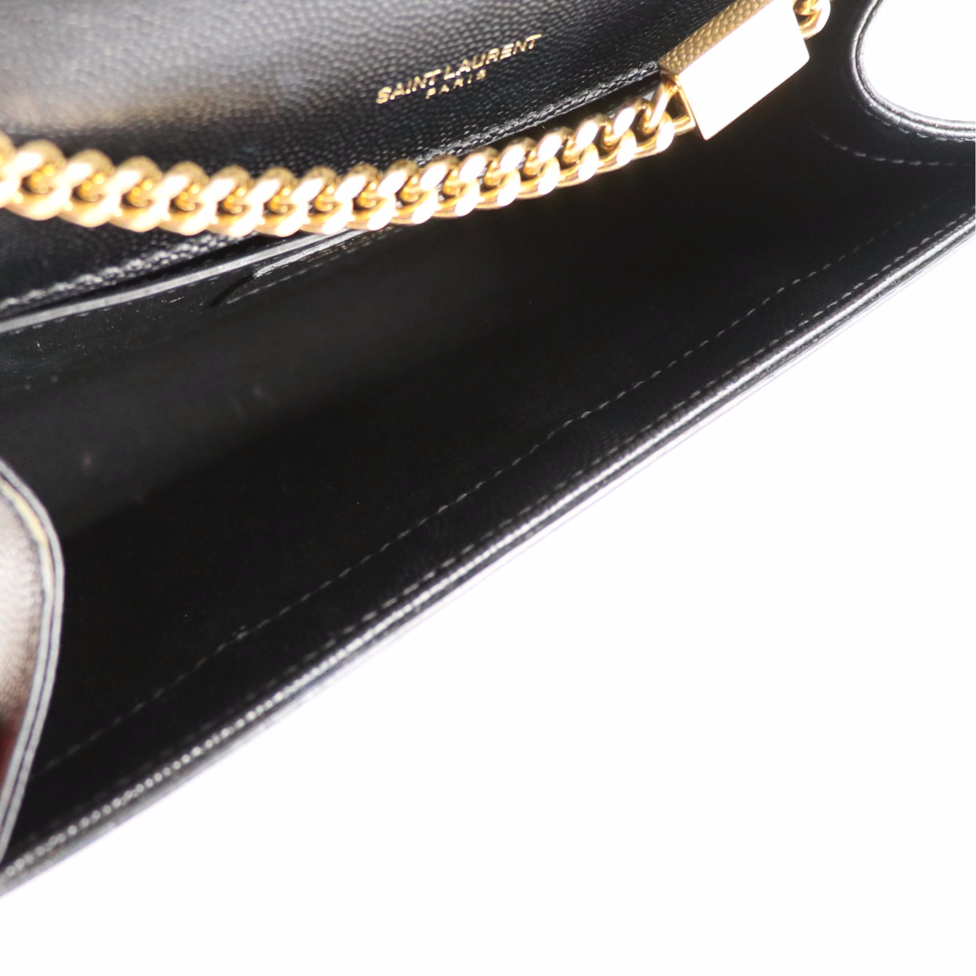 Saint Laurent Kate Crossbody Bag in Black Grain De Poudre Calfskin Leather